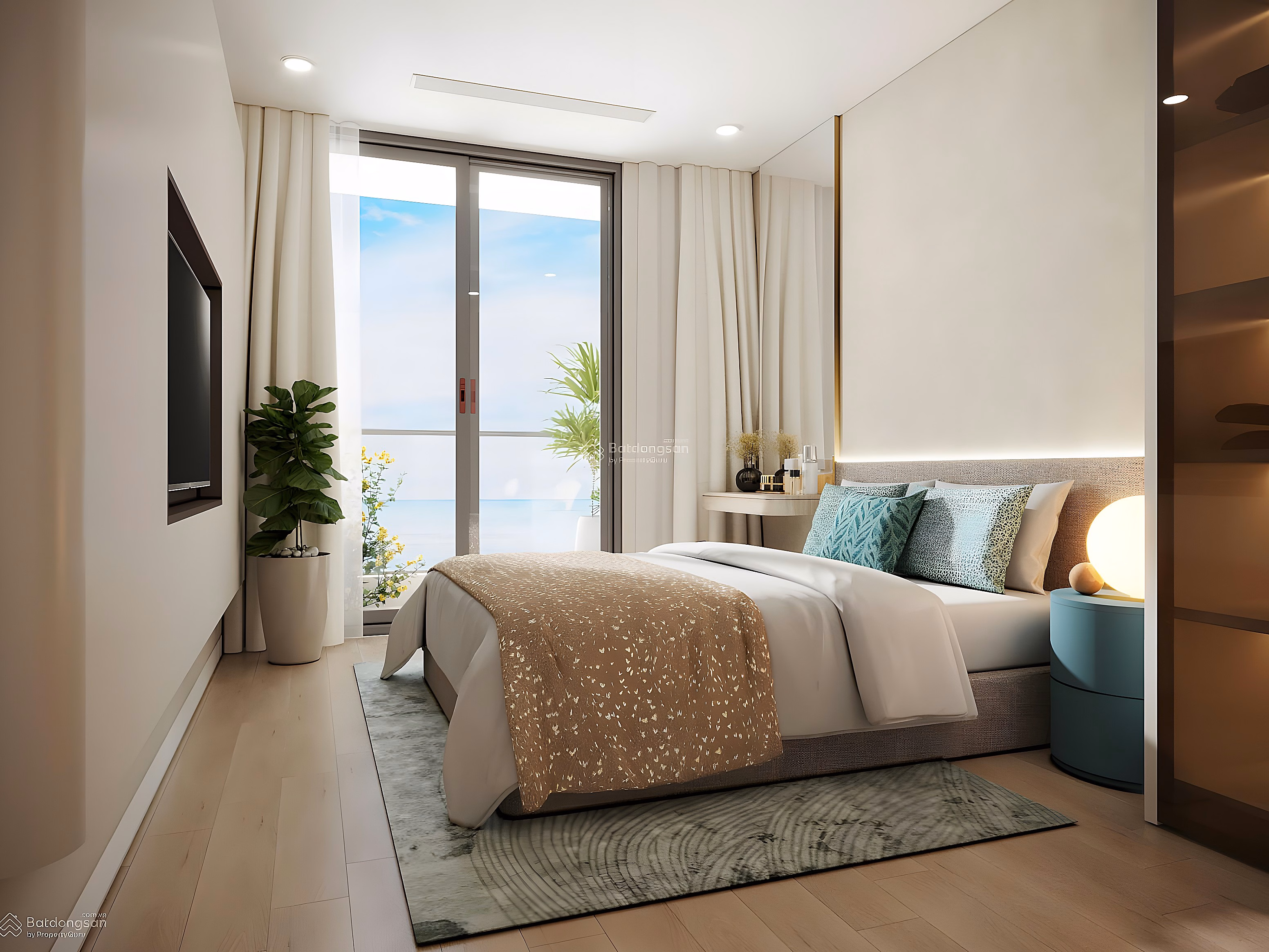 2 bedroom 1 beach apartment facing Southeast, area 53m², price 4 billion VND. Discount up to 18%, long-term red book