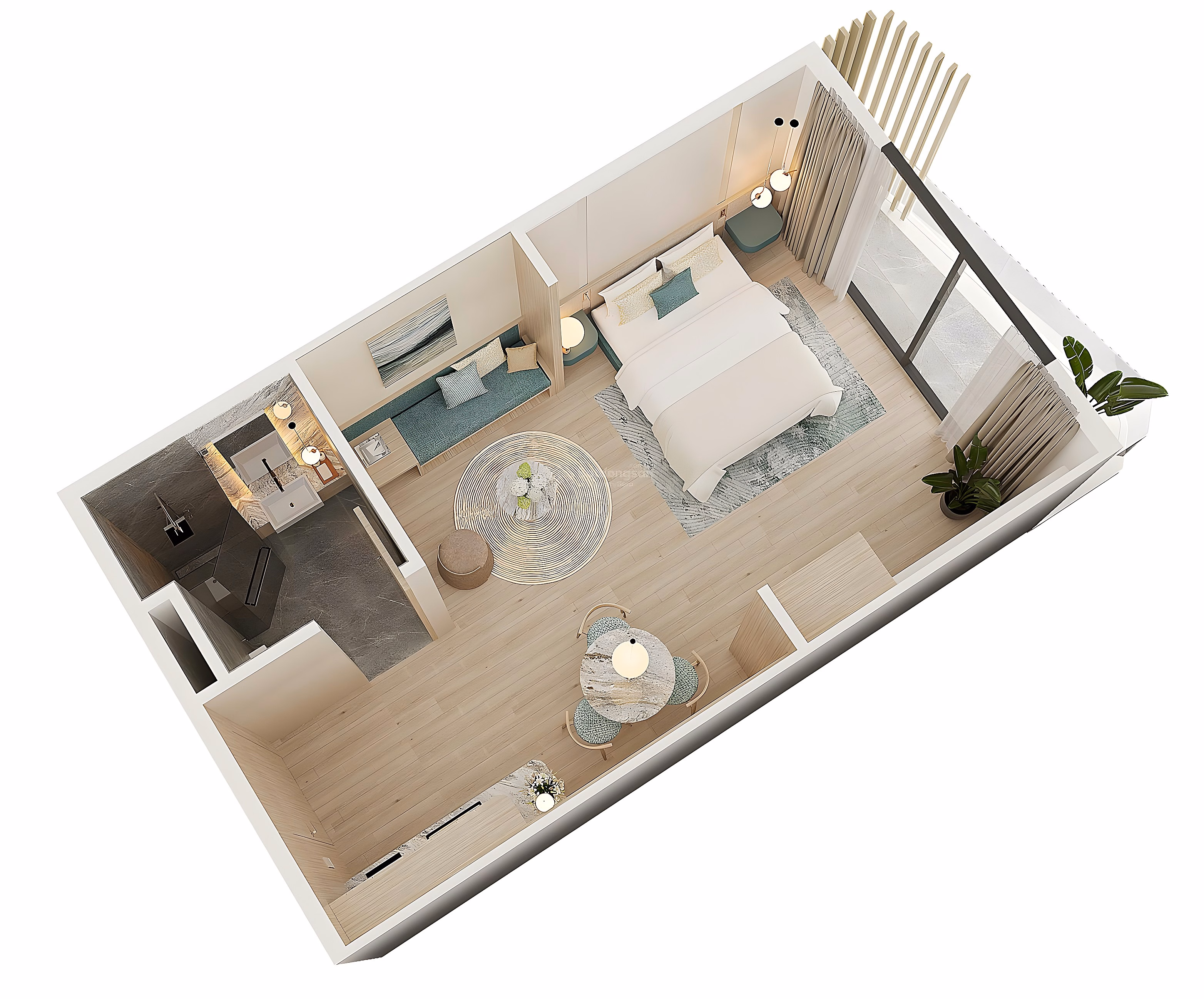 Welcoming APEC 2027 with a beachfront studio apartment, area 28m², facing Southeast at Bai Truong - Phu Quoc