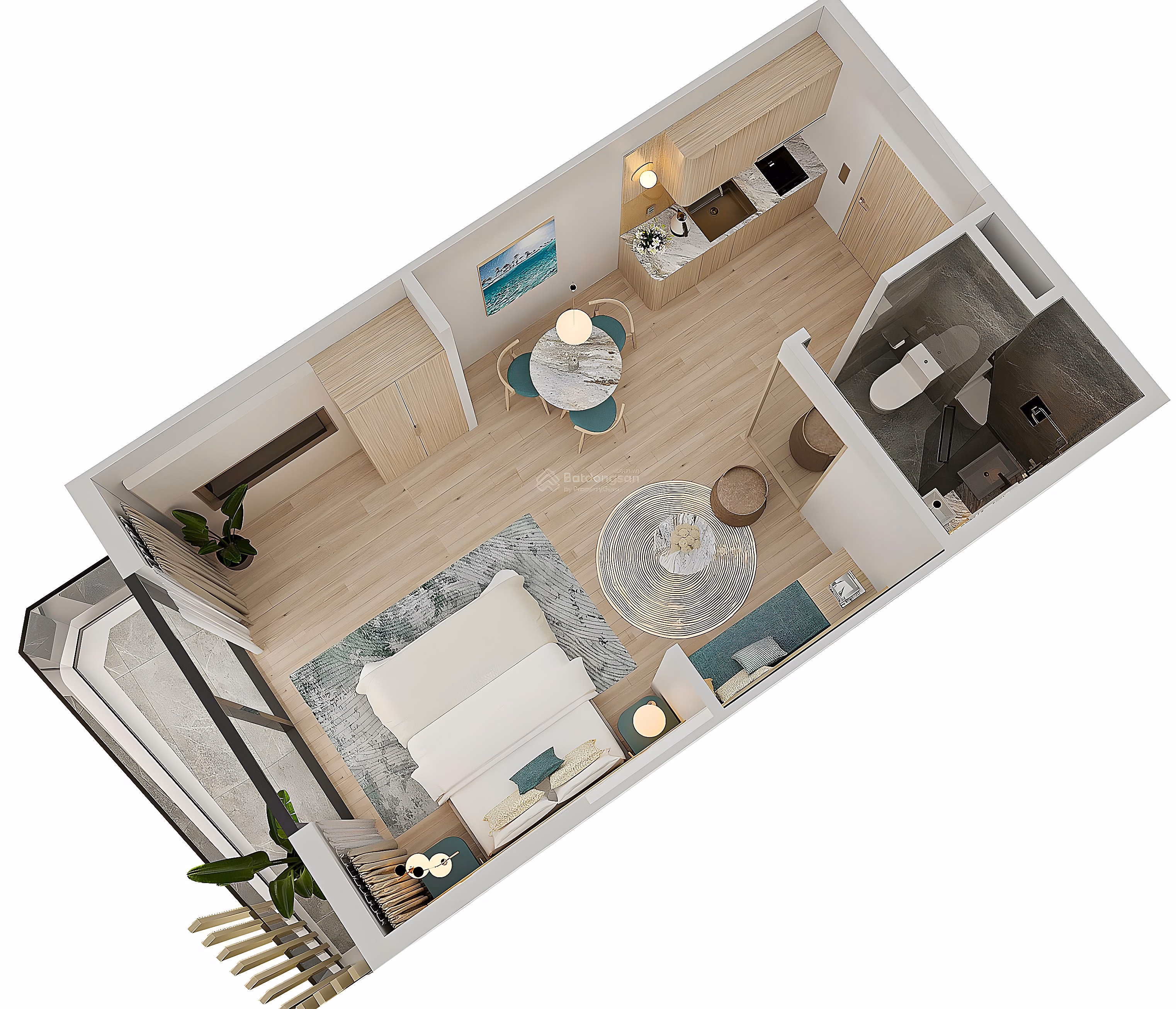 Welcoming APEC 2027 with a beachfront studio apartment, area 28m², facing Southeast at Bai Truong - Phu Quoc