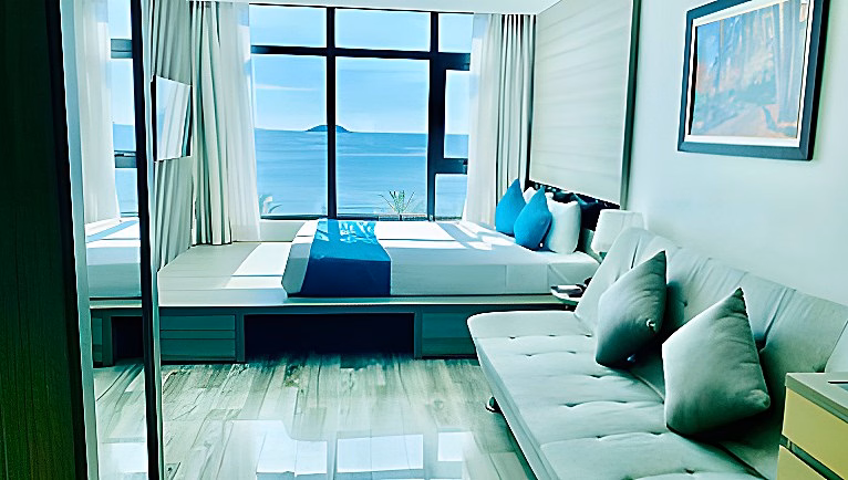 Apartment for rent with 2 bedrooms, 2 bathrooms, airy all day, city park view + sea view, price only 6.5 million