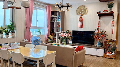 District 8 Tara Residence apartment has 81m2: 2 bedrooms, 2 bathrooms with furniture 4 billion,050