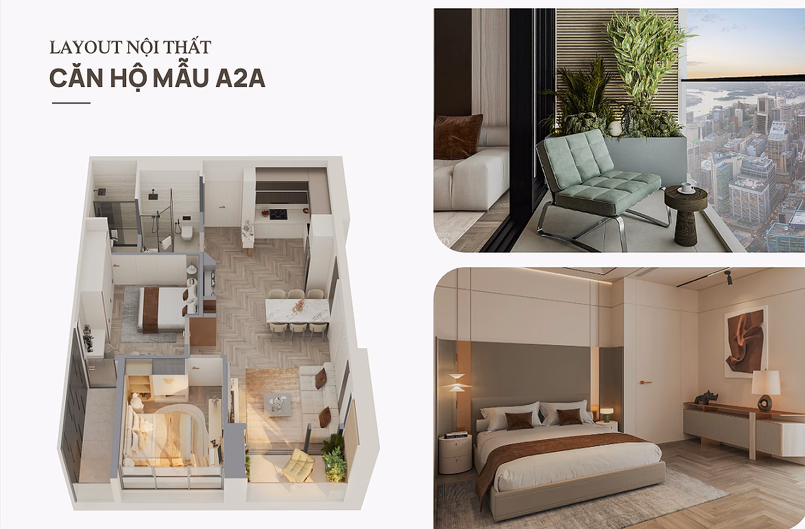 2.7 billion to immediately own a 2-bedroom apartment at the Iconia Lakeside project in the center of western Hanoi