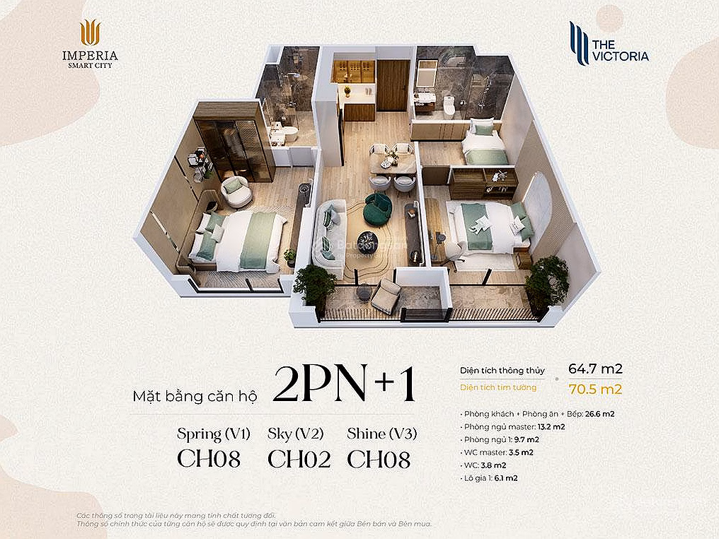 Selling 65.1m2 Apartment at The Victoria, Nam Tu Liem, Hanoi, super bargain price 5.53 billion