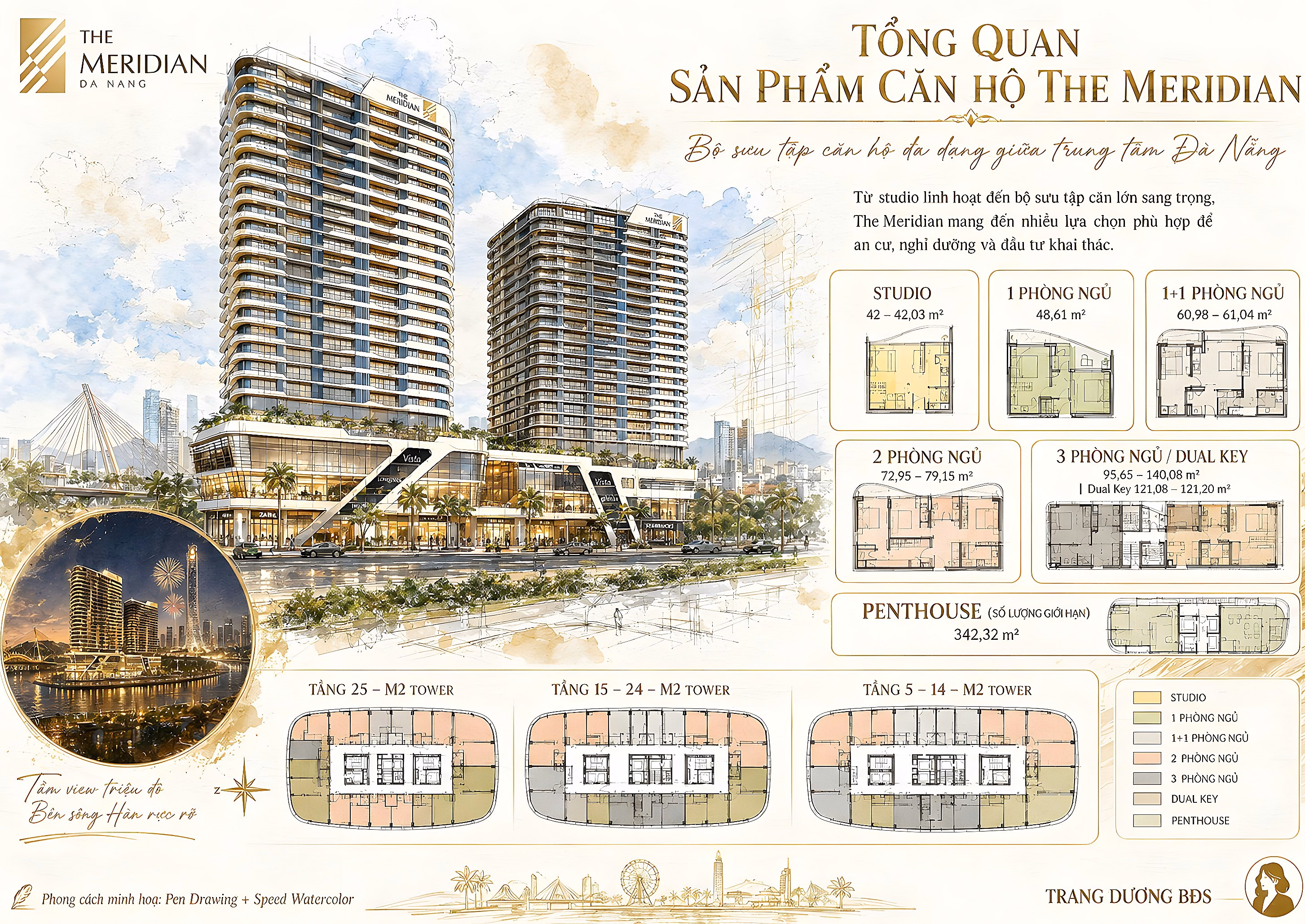 The Meridian Da Nang - Luxury apartment on the banks of the Han River, directly facing Downtown and DIFF stand