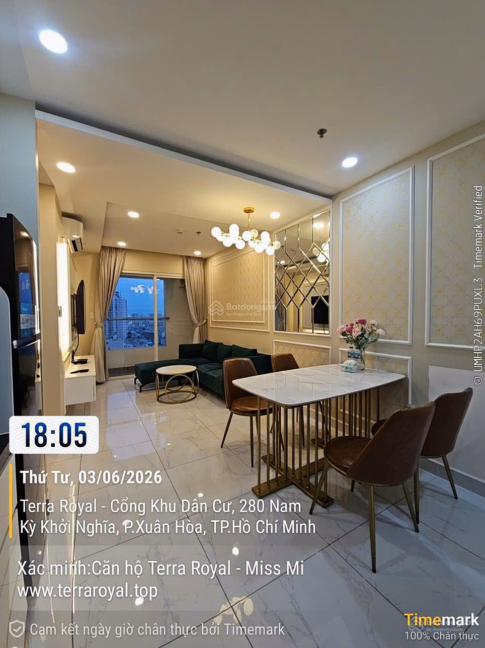 Terra Royal apartment for rent, 2 bedrooms, price 18 million/month, area 58m2