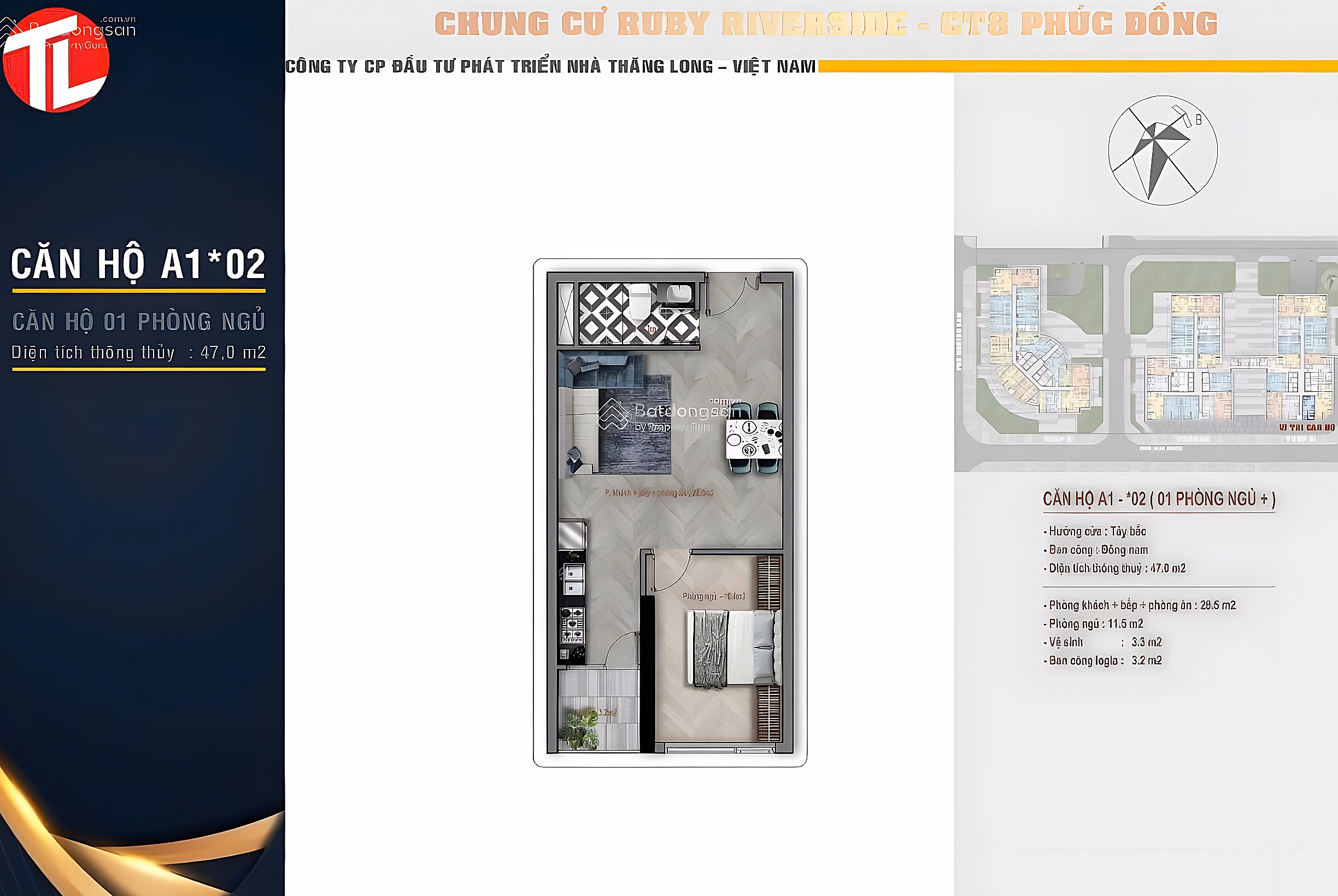 Ruby Riverside Long Bien apartment for sale, block A1, beautiful apartment, free of charge, owner