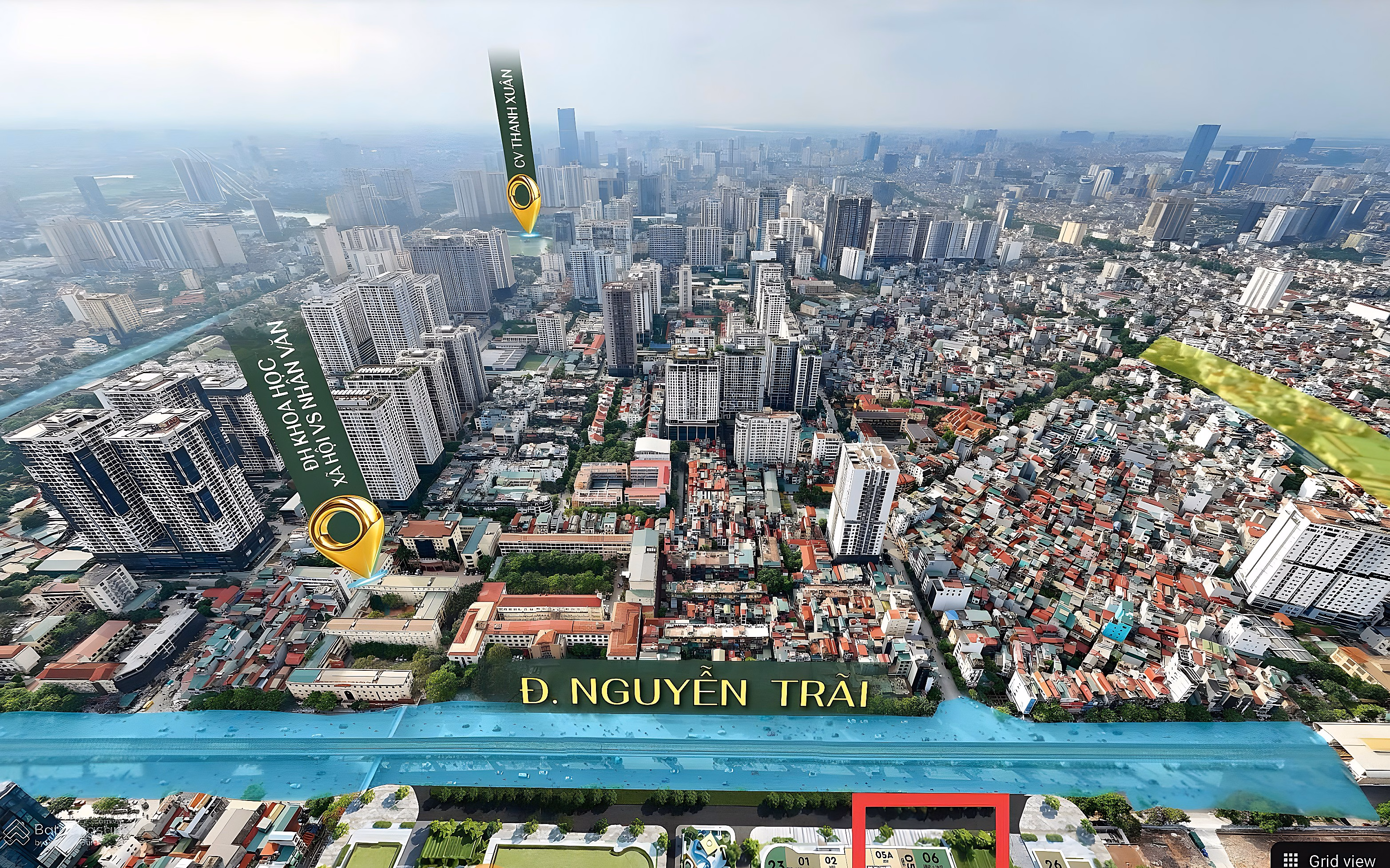 2 bedrooms, full view of Metro station, beautiful panorama of Hanoi from Nguyen Trai, price 12 billion 85m², contact 0962 284 ***