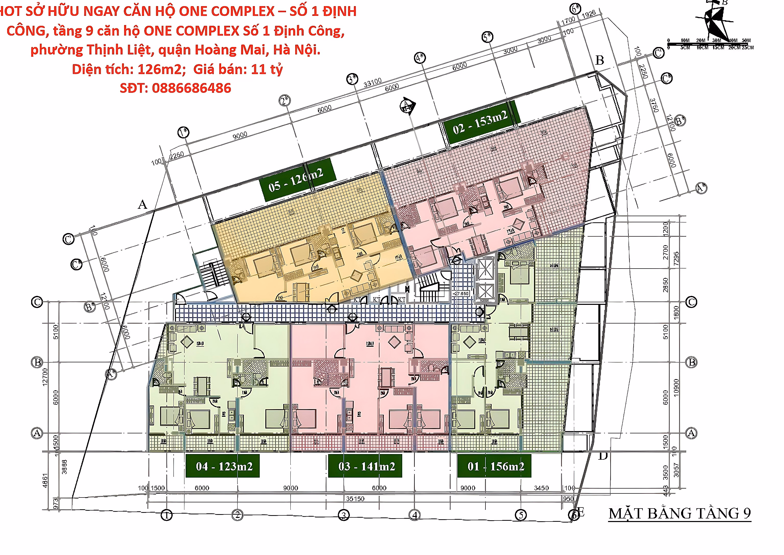 HOT Own One Complex apartment at 1 Dinh Cong, Hoang Mai District, Hanoi City