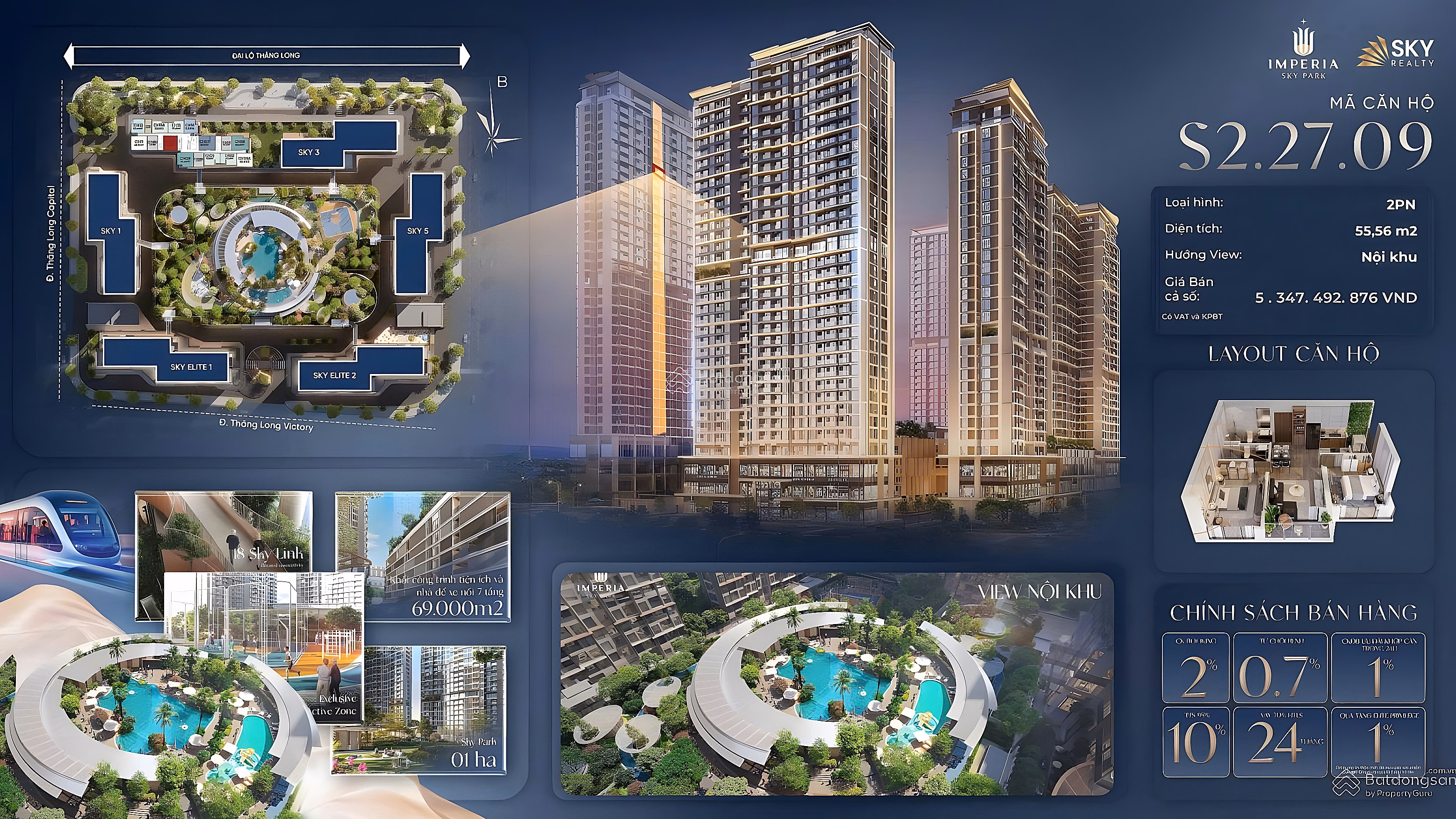 2 bedrooms S2 exclusive price 4.5x billion high floor facing south Contact to see model house