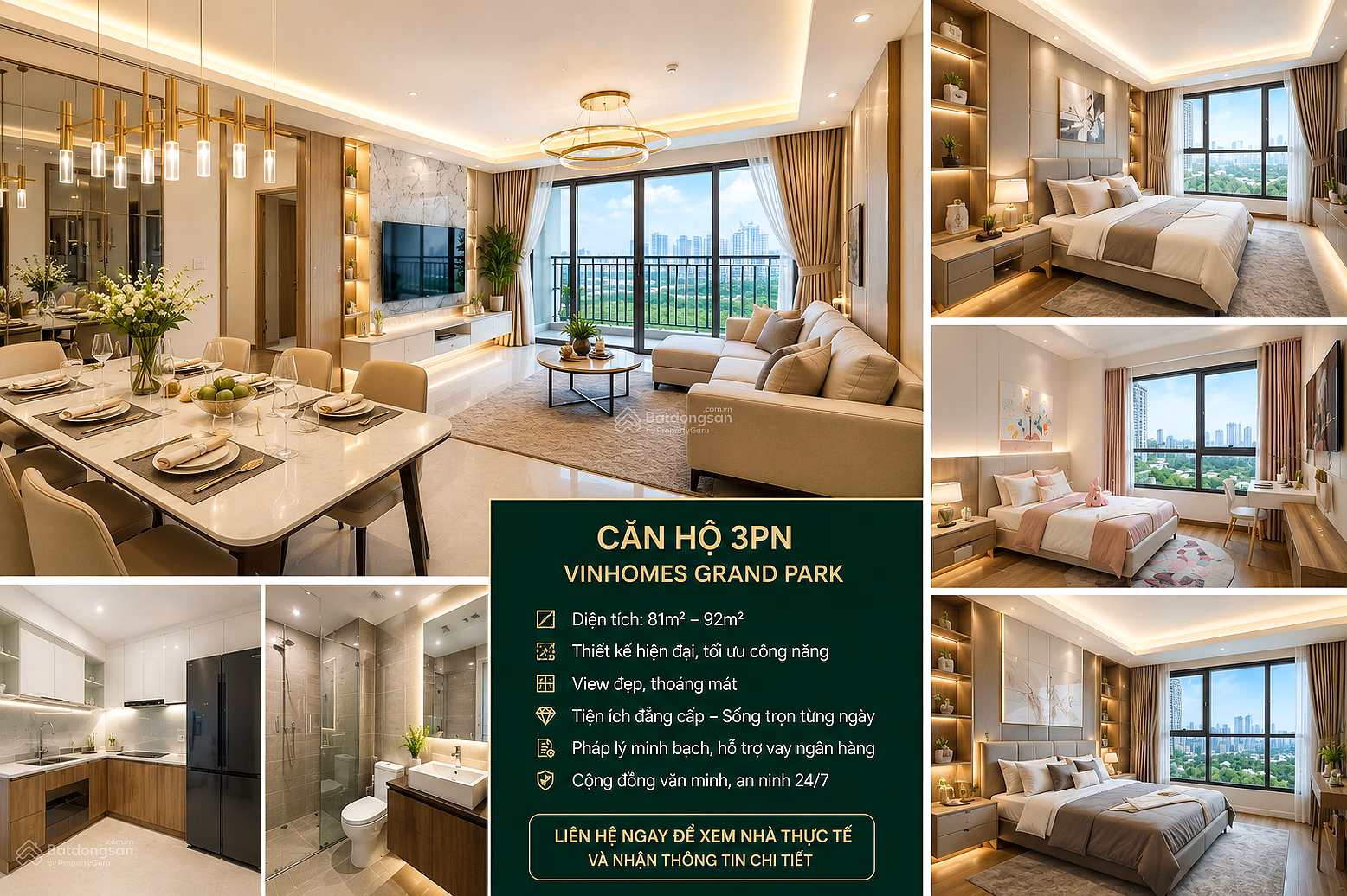 Under 5 billion, own a 3-bedroom apartment at Vinhomes Grand Park