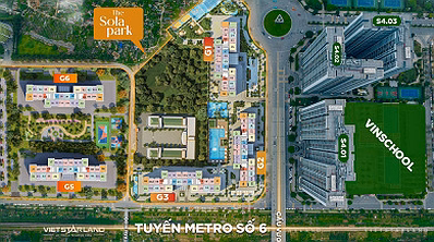 Selling 2 bedroom + 1 apartment at The Sola Park building 64m - 4.7 billion at Vinhomes Smart City urban area