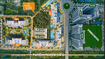 Selling 2 bedroom + 1 apartment at The Sola Park building 64m - 4.7 billion at Vinhomes Smart City urban area
