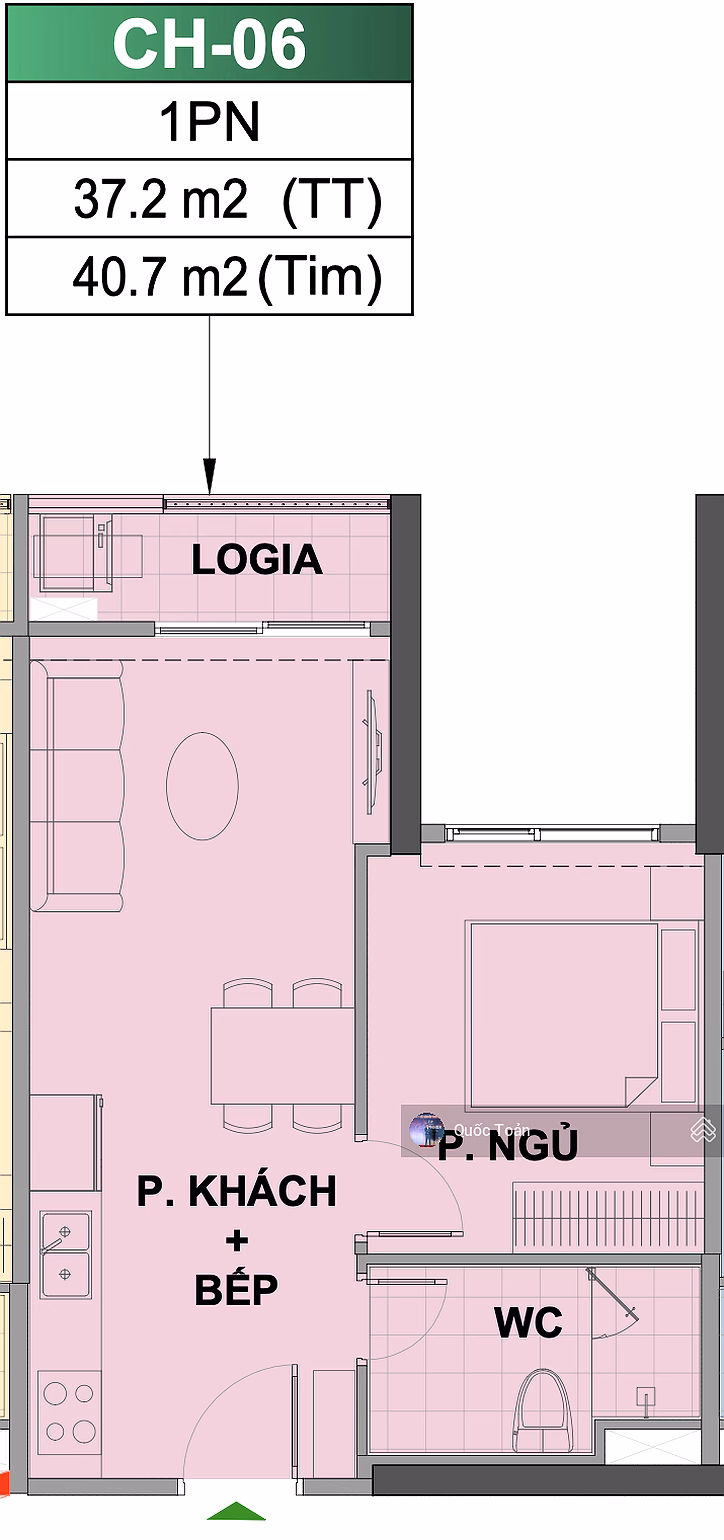 Owner offers to sell 1-bedroom apartment in The London, investment price, easy liquidity. Only 2.6 billion, contact: 0988 310 ***