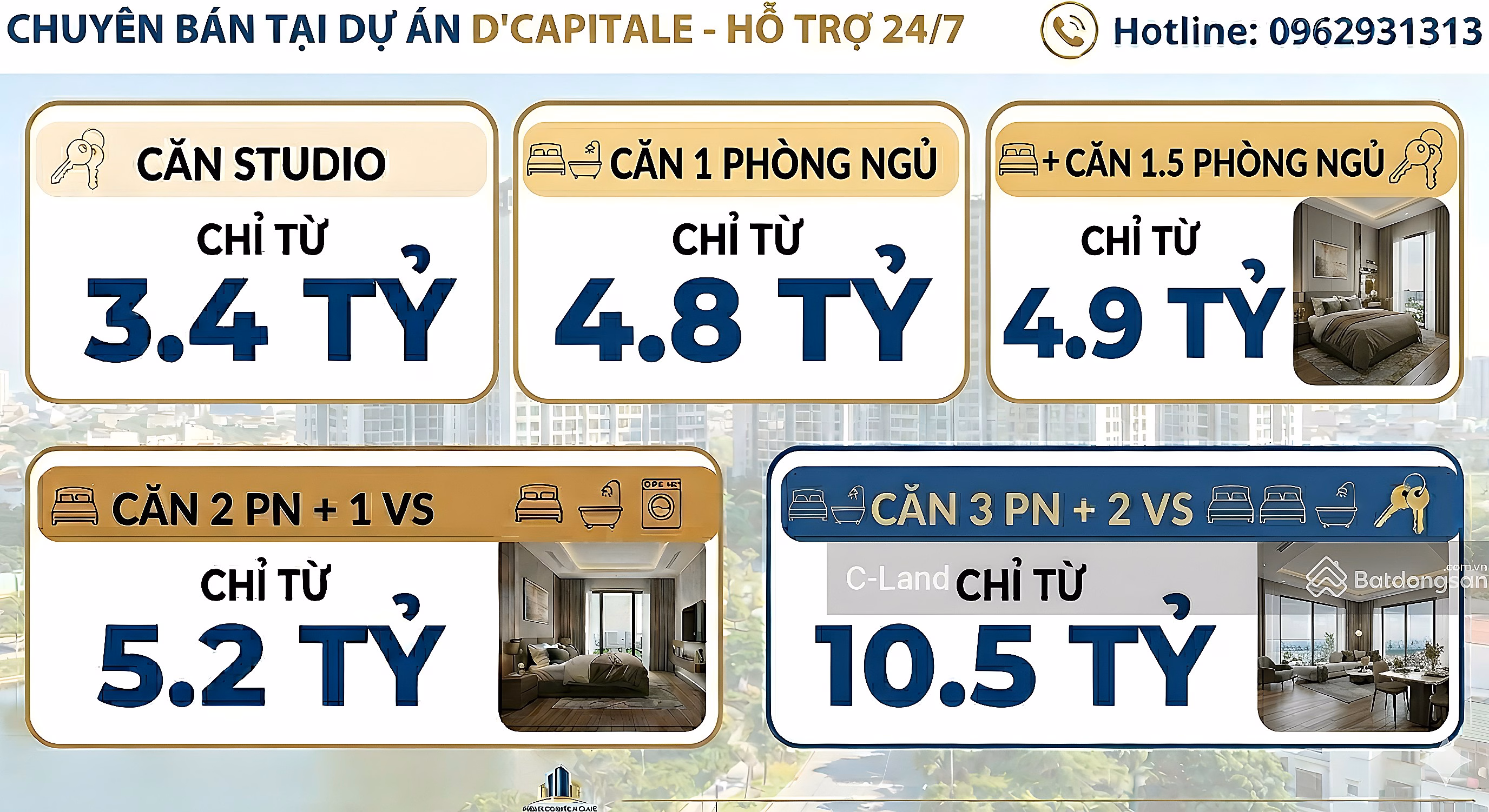 [THE HOTTEST APARTMENT FUND] Specializing in selling D'Capitale Tran Duy Hung, updated real price June 2026