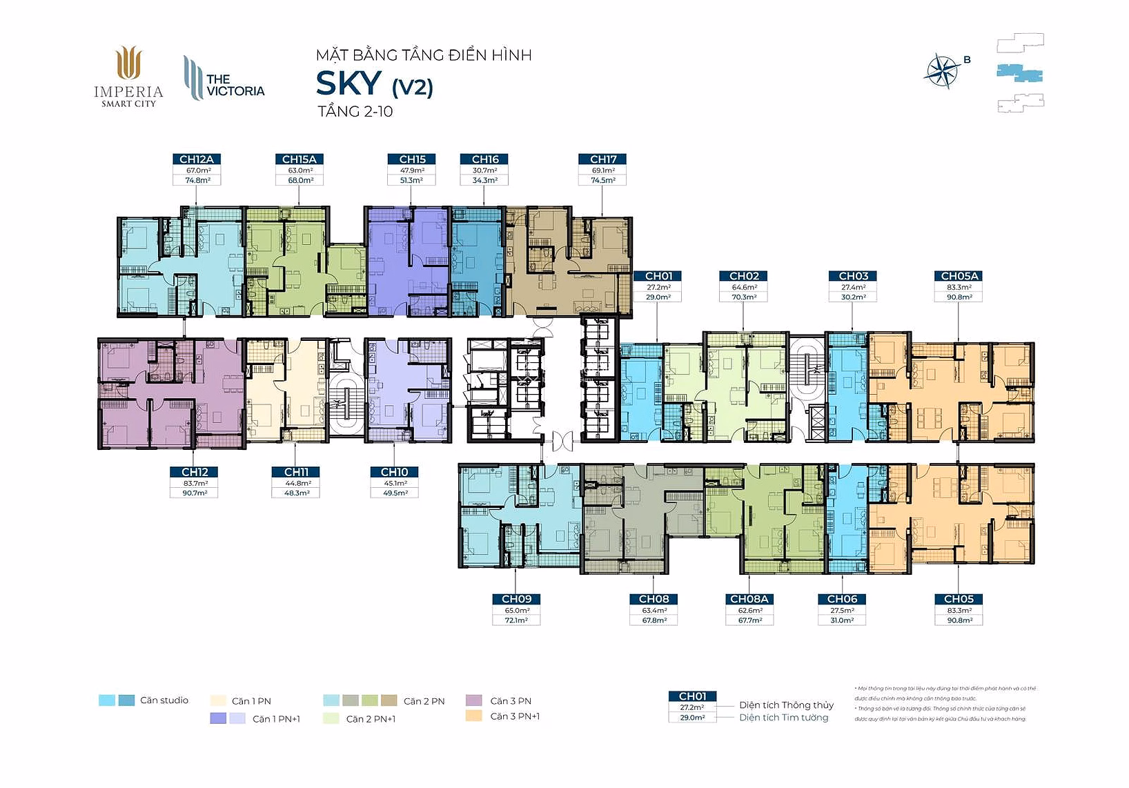 A bank of 99 Studio - 1 Bedroom - 2 Bedroom apartments with the cheapest price on The Victoria market, supporting Bank loans with 0% interest rate