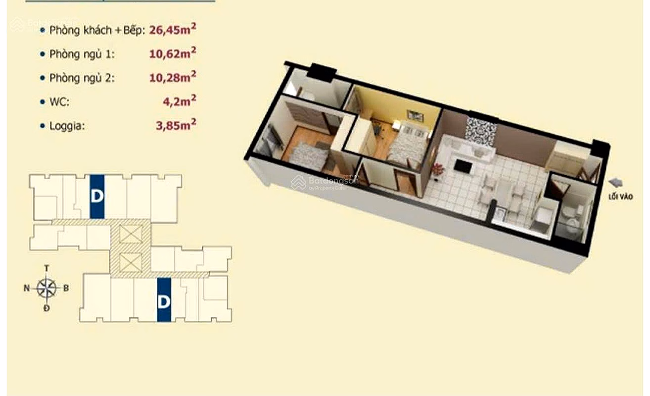 Selling 2 bedroom 1 bathroom apartment in Vo Dinh with pink book available to support bank loan only 1.9 billion with less fortune