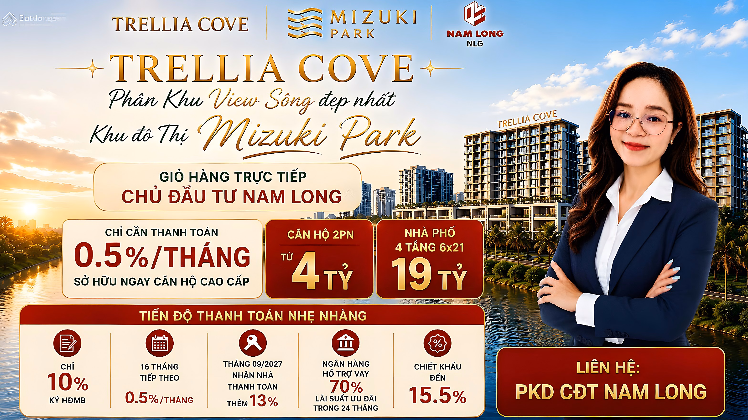 Shopping cart Trellia Cove - Mizuki Park Urban Area - 2 bedrooms 3 bedrooms direct to investor - extended payment 0.5%/month, deposit 15.5%