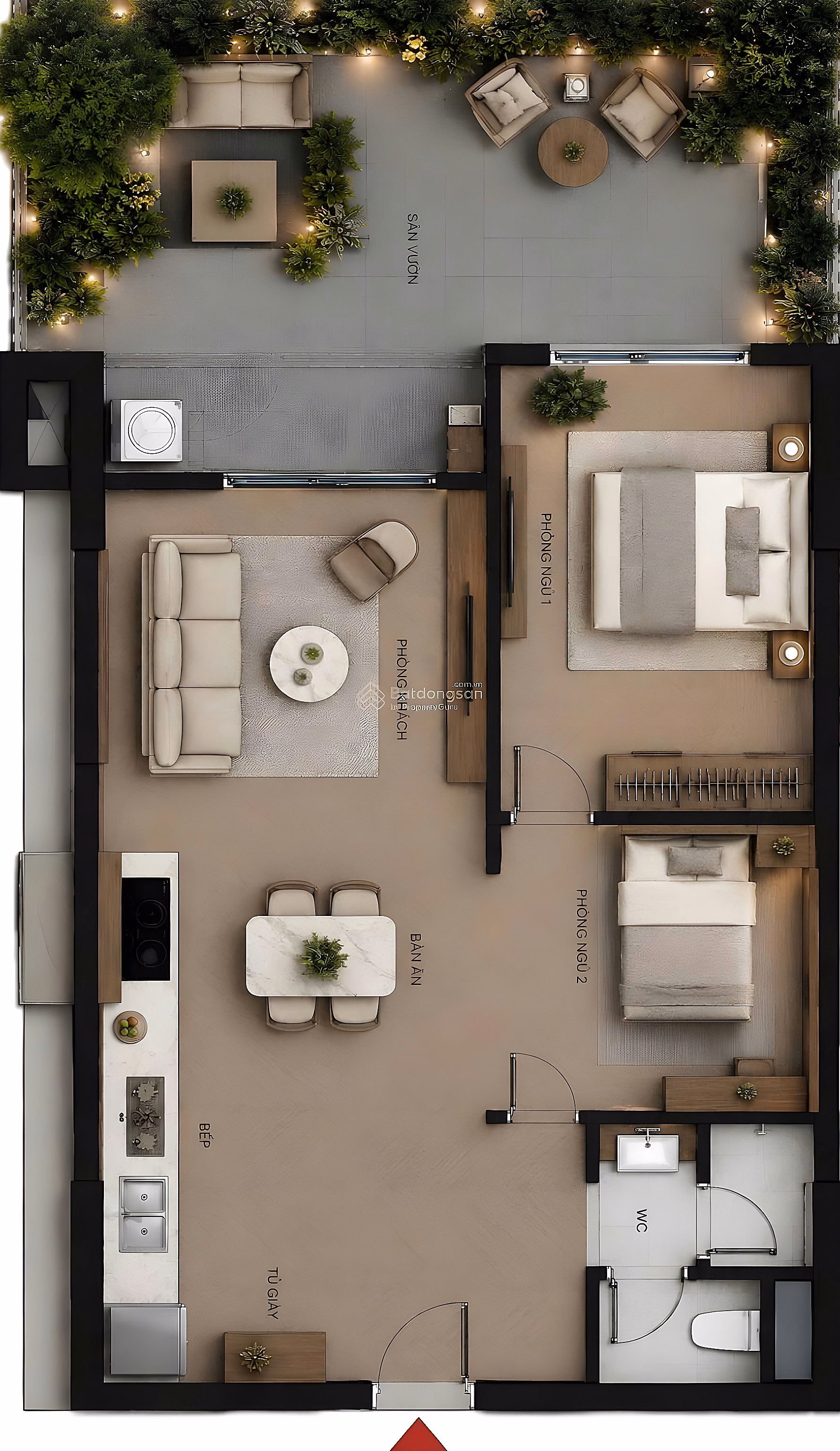 Exclusive 98.2m2 garden apartment priced at only 2.7 billion (including VAT and KPBT)