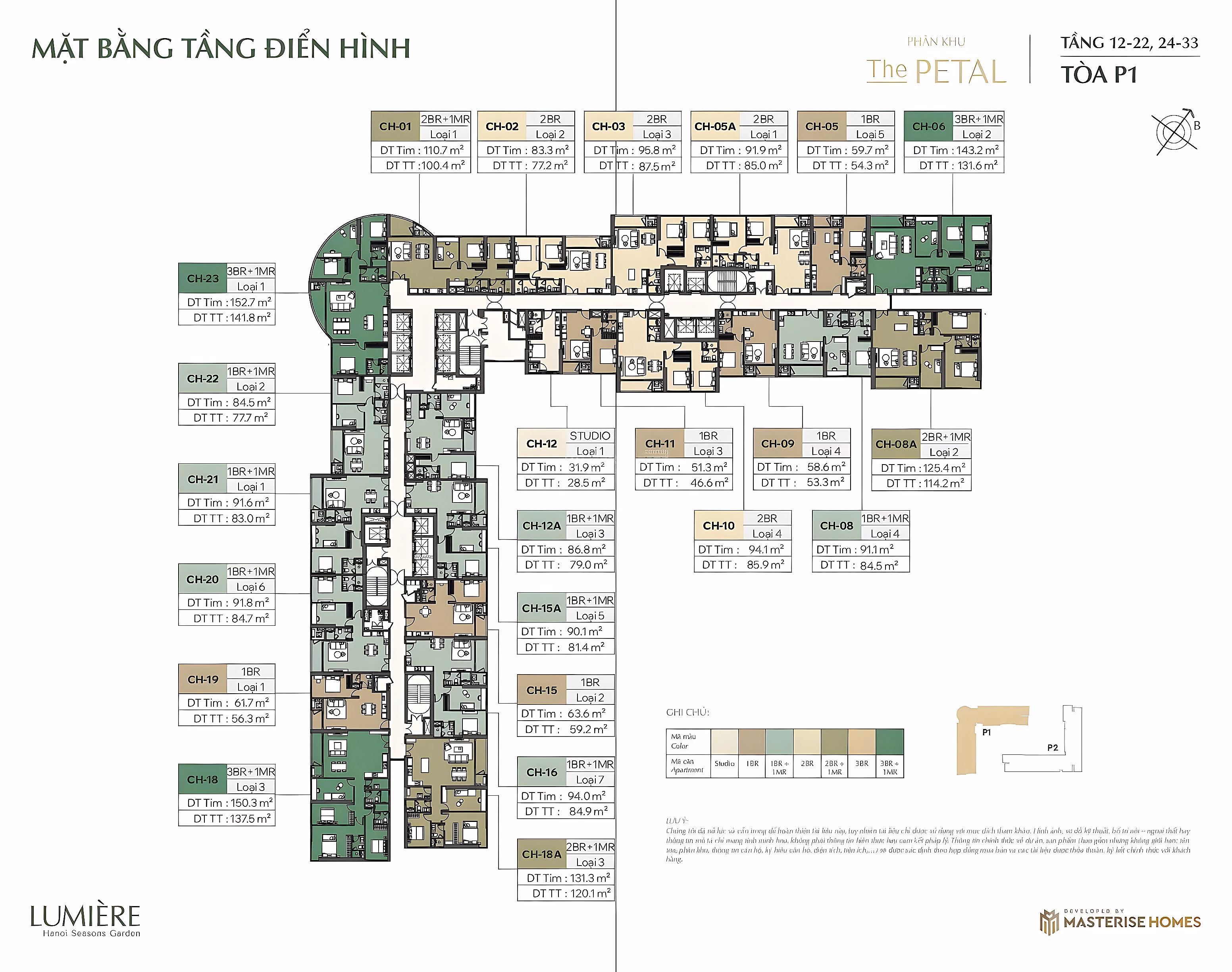 Only 120 million/m2-Miss 15A, 15, 01, 26, 08, 06, 18, 19-Best 3 Bedroom-2 Bedroom-1 Bedroom-VIP Hanoi Seasons Garden