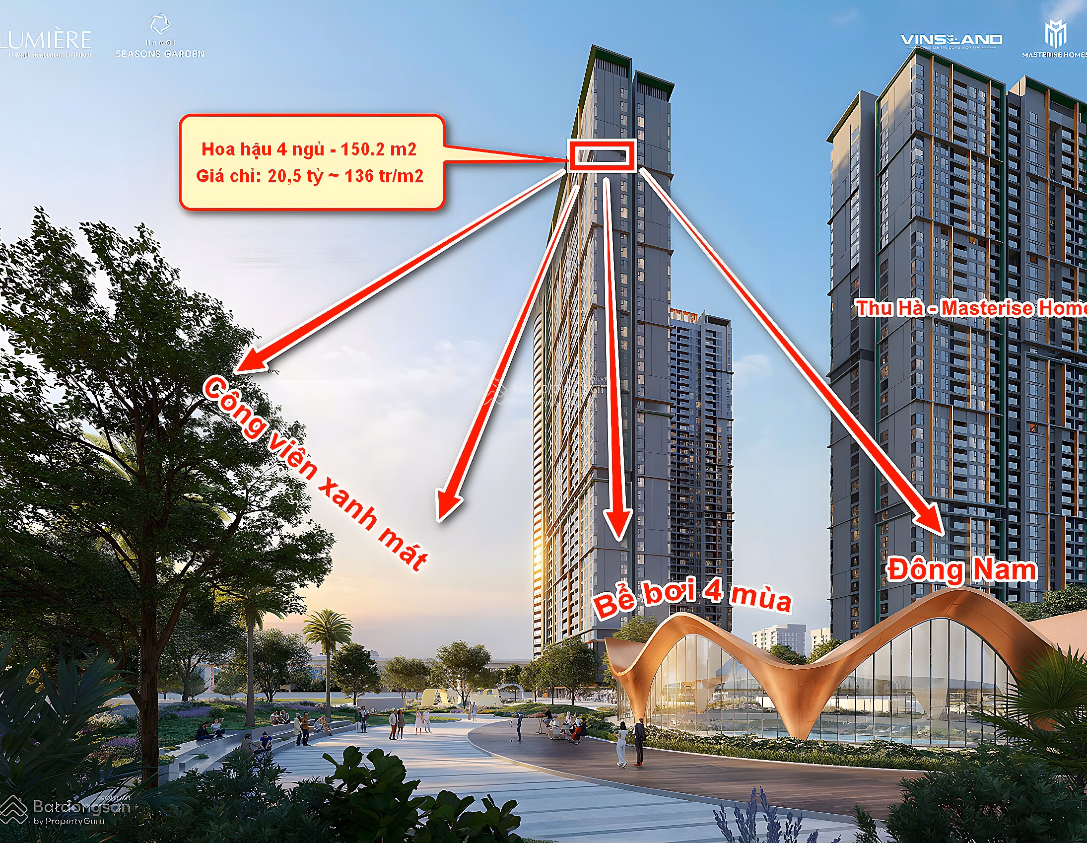 Only 120 million/m2-Miss 15A, 15, 01, 26, 08, 06, 18, 19-Best 3 Bedroom-2 Bedroom-1 Bedroom-VIP Hanoi Seasons Garden