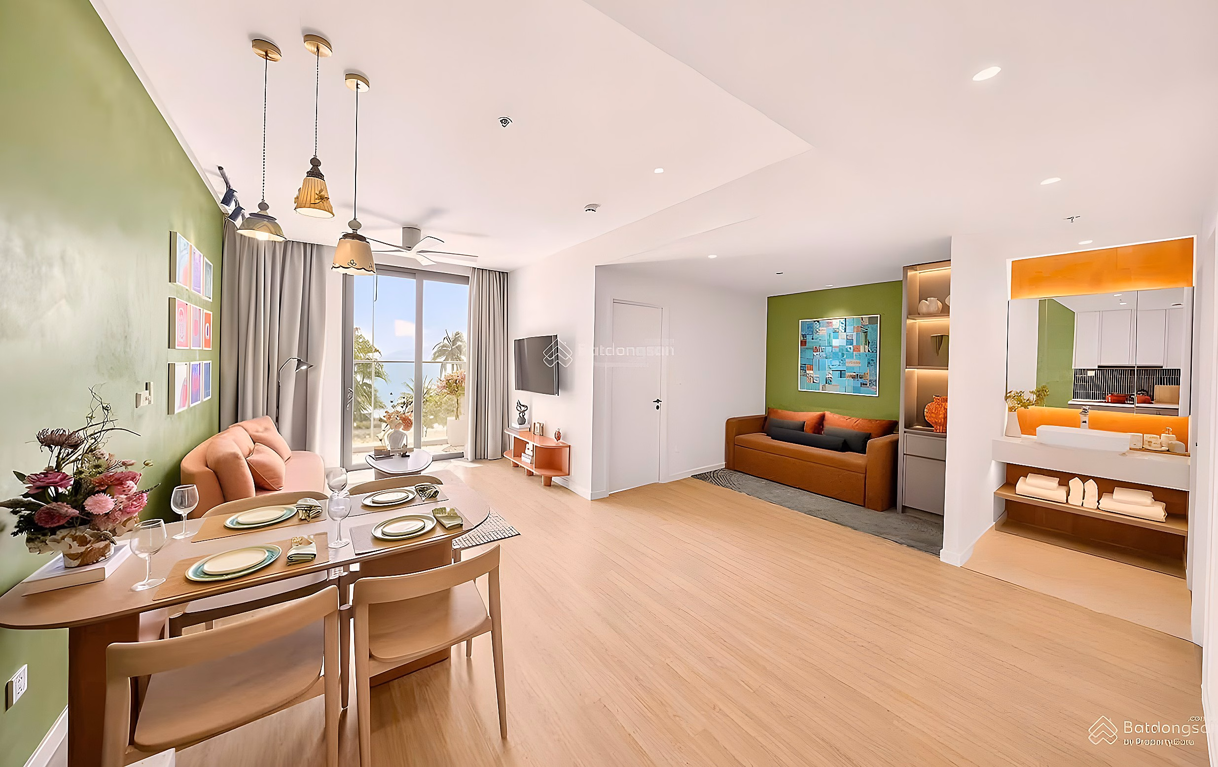 Studio apartment for sale, Onsen 2 building, Charmora City - internal view - total price: 2 billion 010