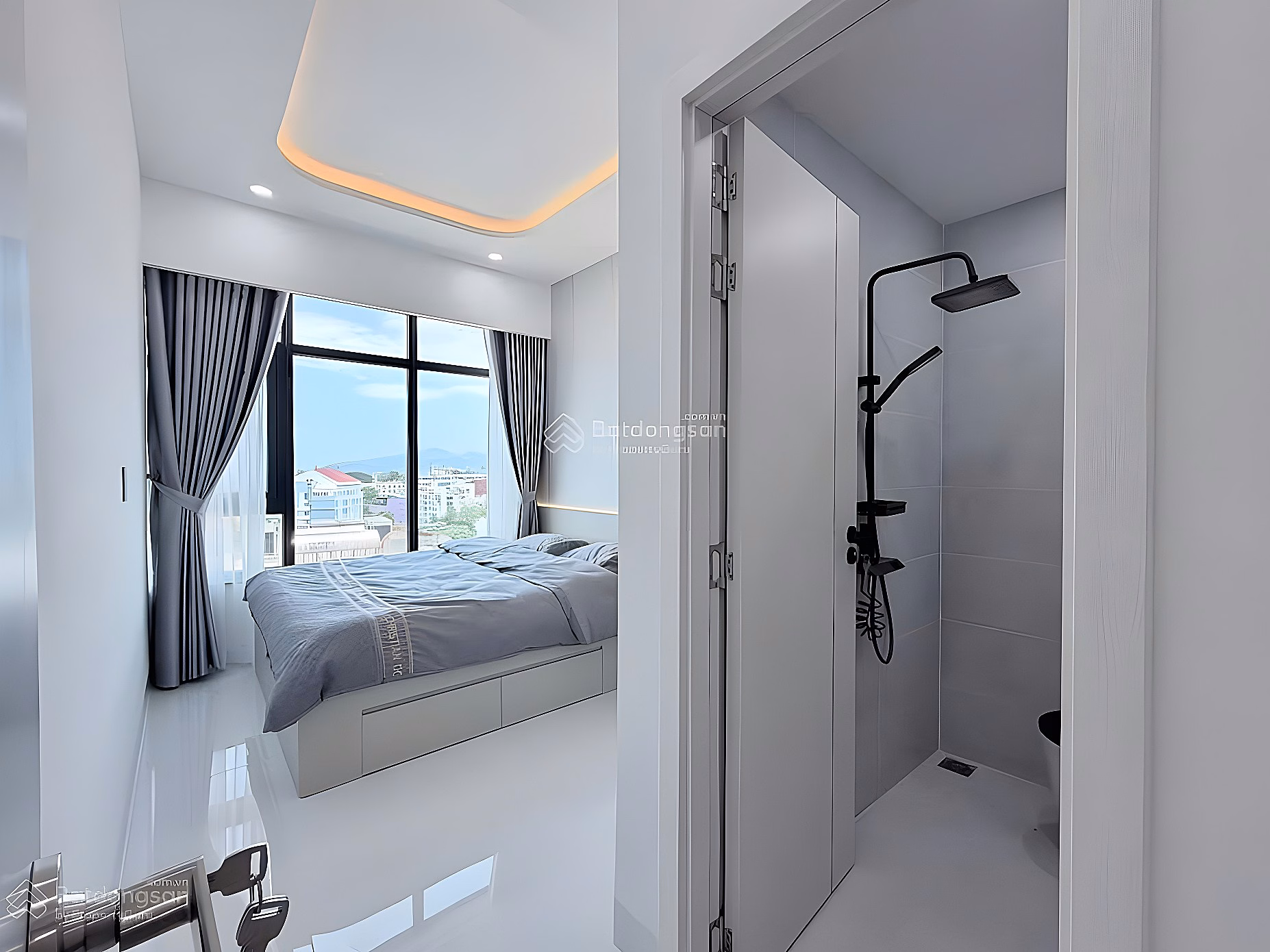 OC2B Muong Thanh Vien Trieu apartment 2 bedrooms 2 bathrooms, 12A floor, internal view, price 3 billion 880 million