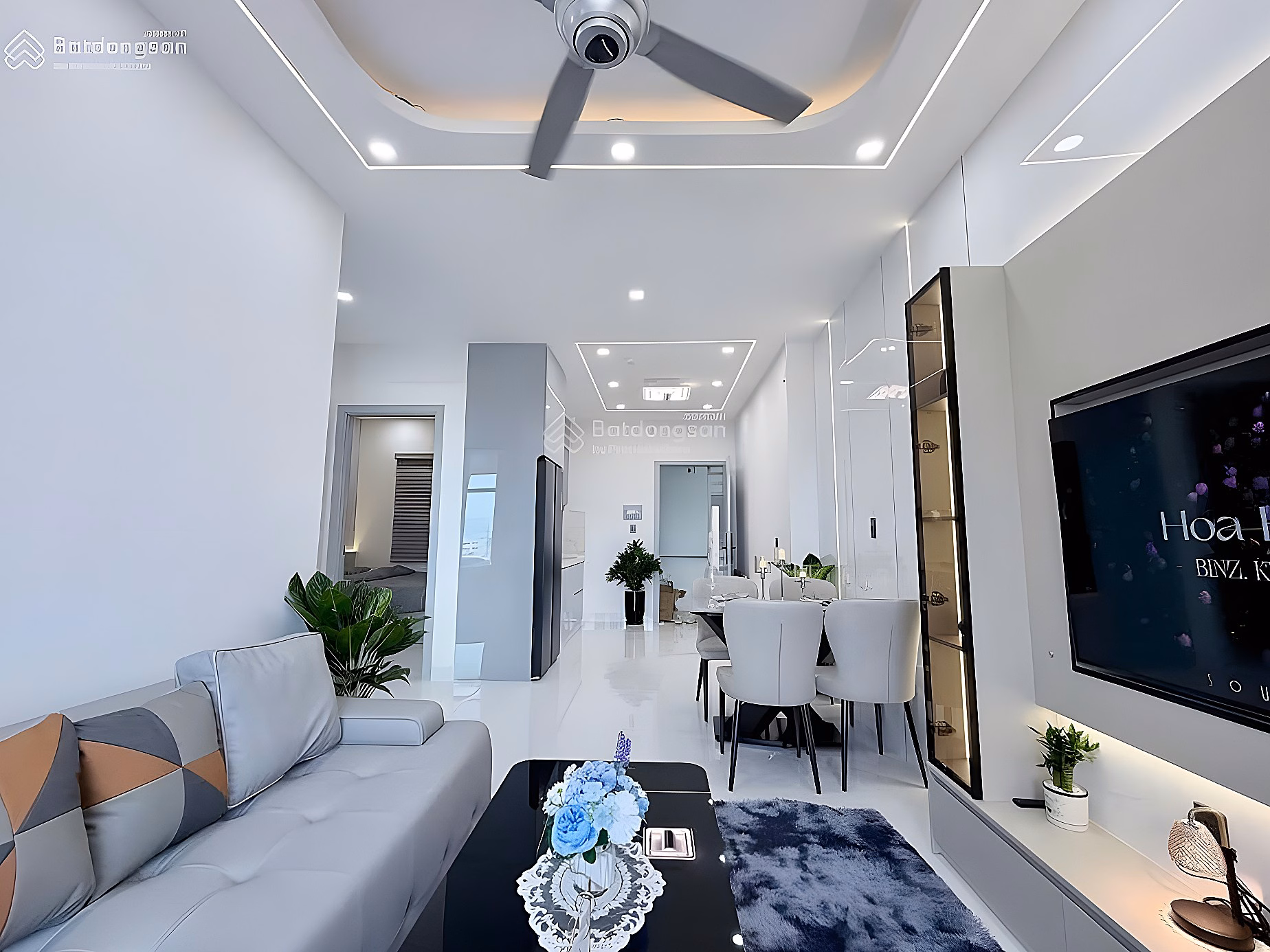 OC2B Muong Thanh Vien Trieu apartment 2 bedrooms 2 bathrooms, 12A floor, internal view, price 3 billion 880 million