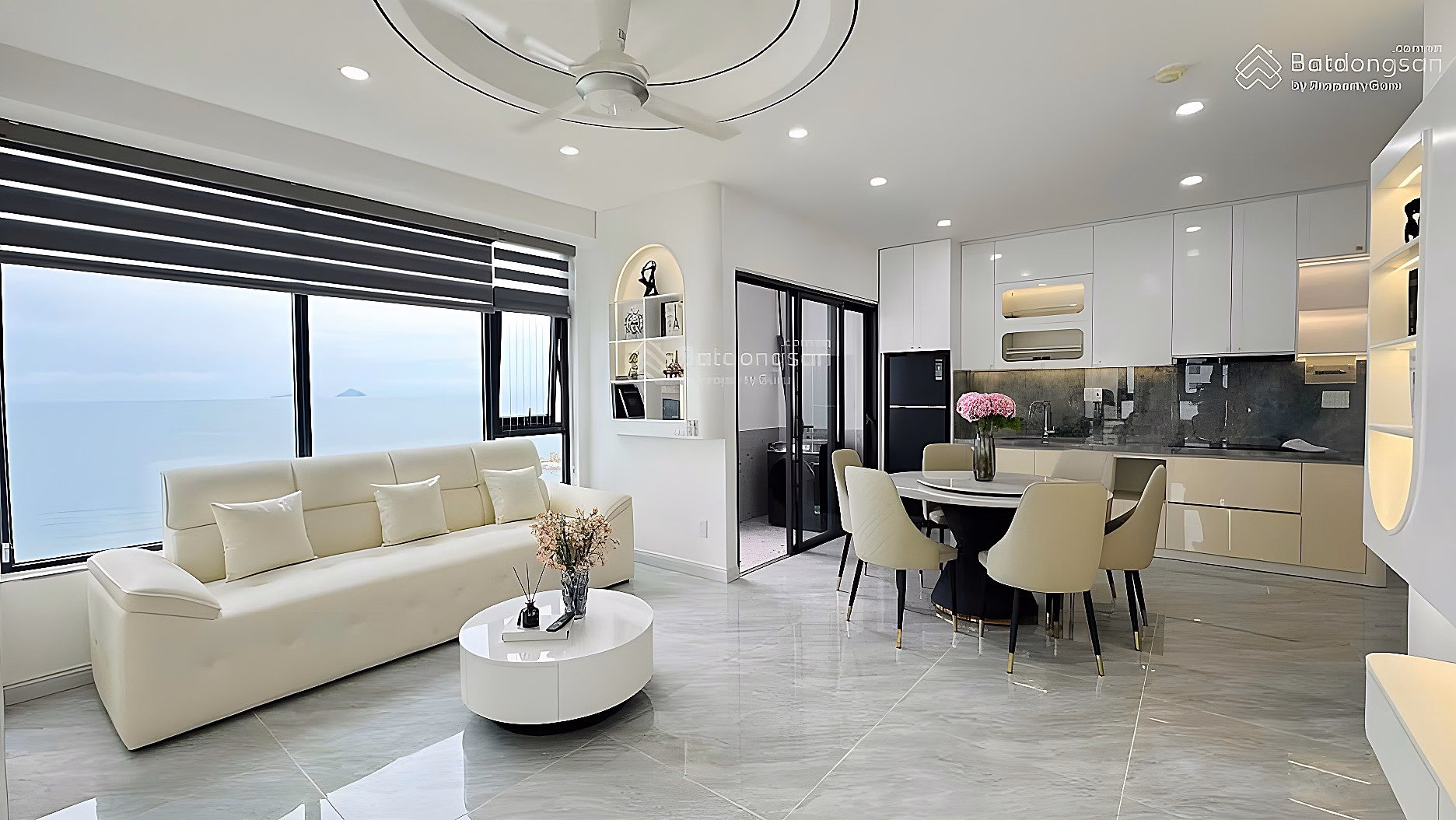 Direct sea view apartment OC1A Muong Thanh Vien Trieu 2 bedrooms 18th floor price 5 billion 600 million