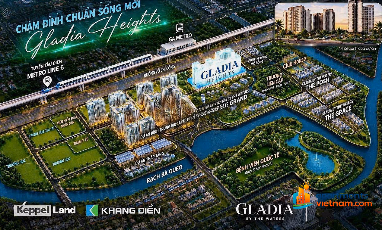 Gladia Heights - Keppel, Khang Dien apartments open for sale at good prices in District 2 - Mapleland Official Distributor