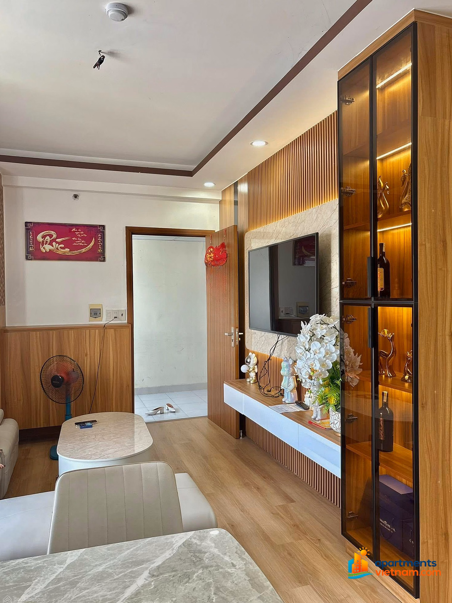 Corner apartment HUD CT1 Phuoc Long, opposite Sun Group project with romantic river view, full furniture - price 2.67 billion