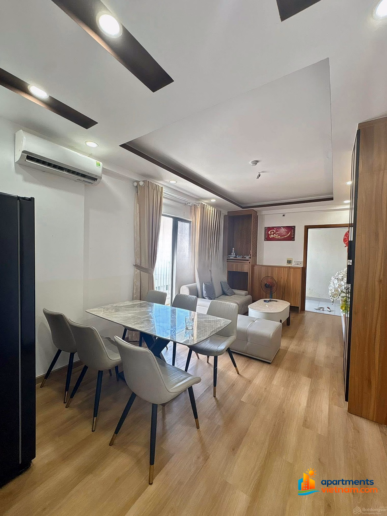 Corner apartment HUD CT1 Phuoc Long, opposite Sun Group project with romantic river view, full furniture - price 2.67 billion