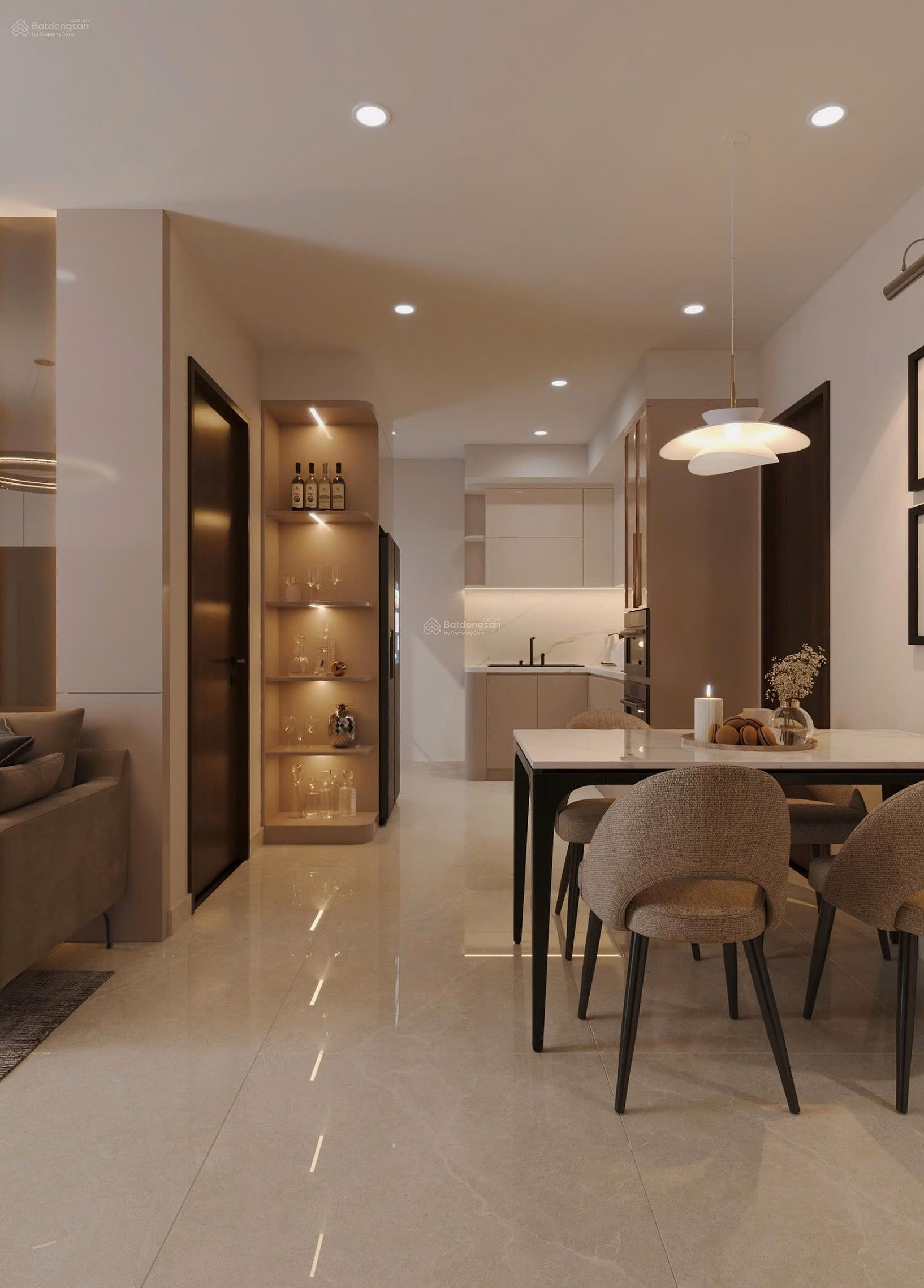 Corner apartment with 2 bedrooms, 2 bathrooms, 3 balconies, fully furnished, area 82m2. 16th floor