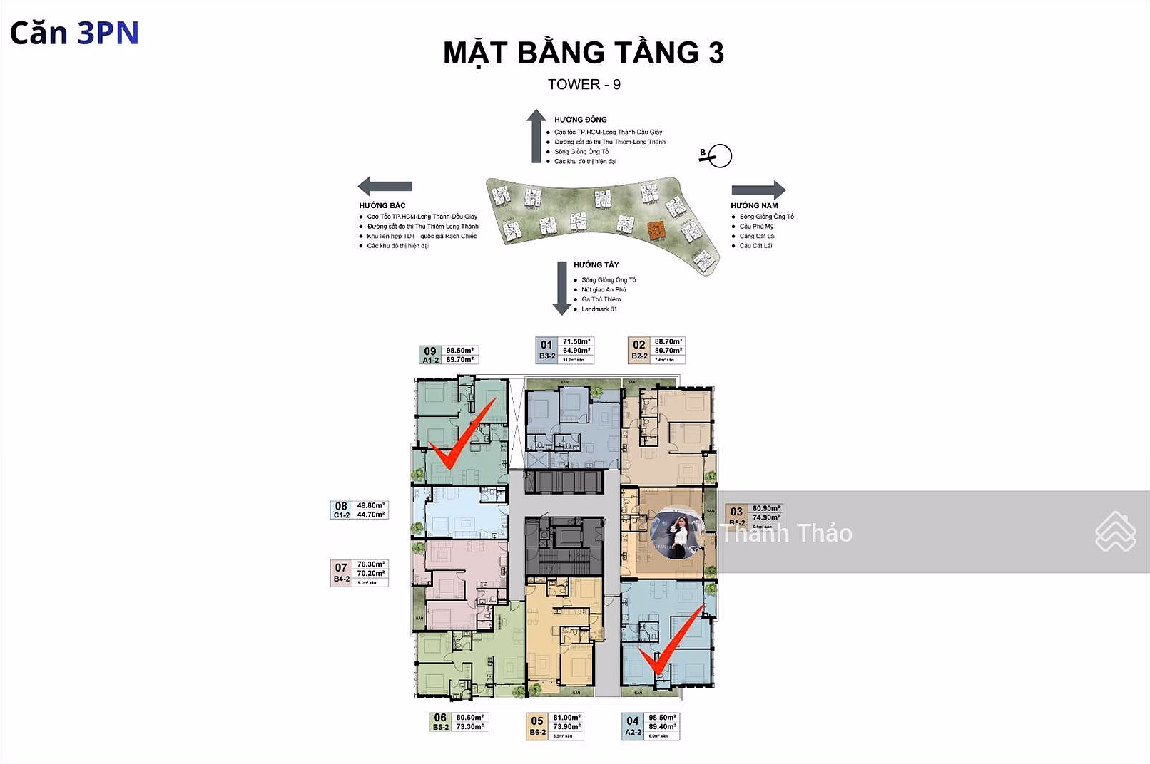 Open for sale tower 9 city center view upper floor 10 units 07 price 8.3 billion including VAT and maintenance fee
