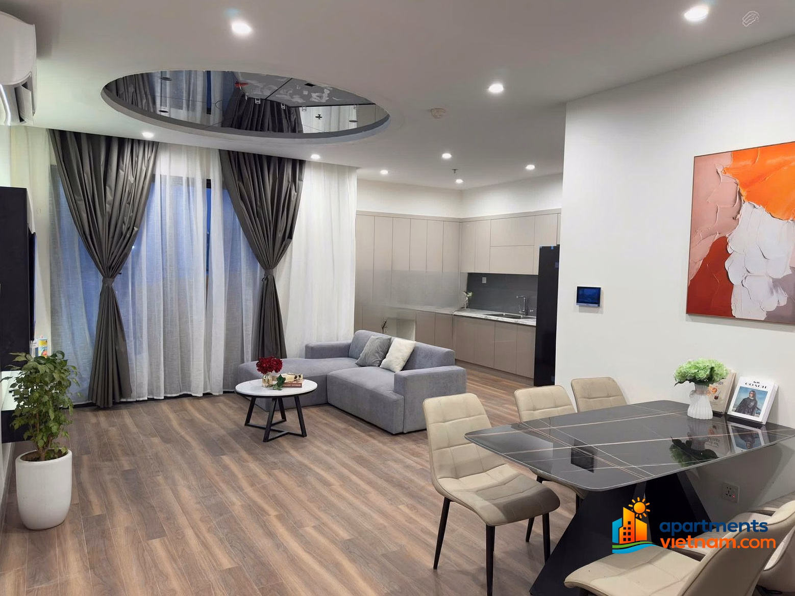 3-bedroom apartment for rent in Zurich3 Vinhomes Ocean Park Gia Lam, high floor, cool view, convenient for car parking