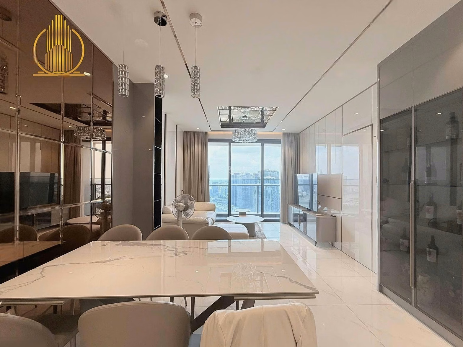 Nam Minh Land apartment for rent in Sunwah Pearl, 3 bedrooms, WH.xx.01, full glass + high-class furniture