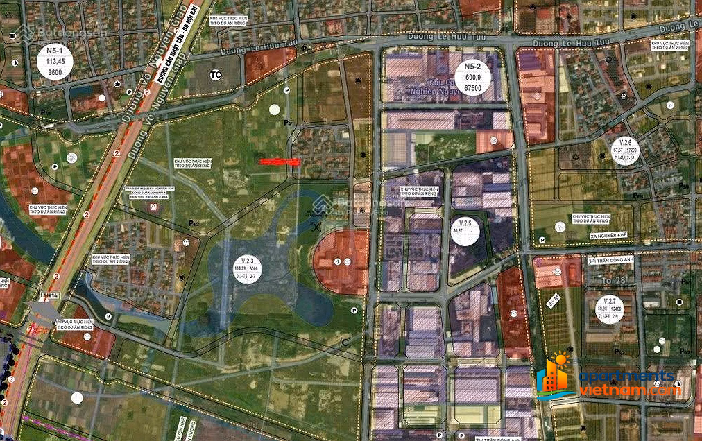 Lot 2 frontage, auction land X5, Dong hamlet, Khe Nu village, Nguyen Khe, Dong Anh