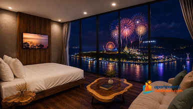 Sea view apartment from 3 billion, 44m2, stunningly beautiful in Tran Phu, Nha Trang