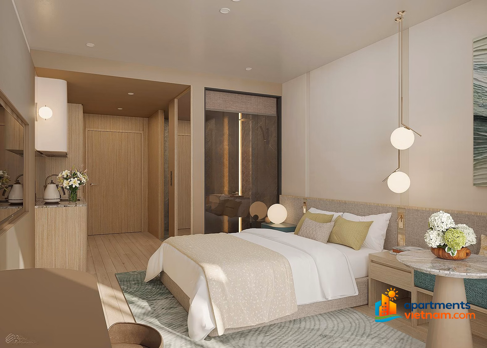 Hot. Selling 1-bedroom apartment with beautiful view at Meypearl Harmony Phu Quoc, 1.85 billion, 28m2