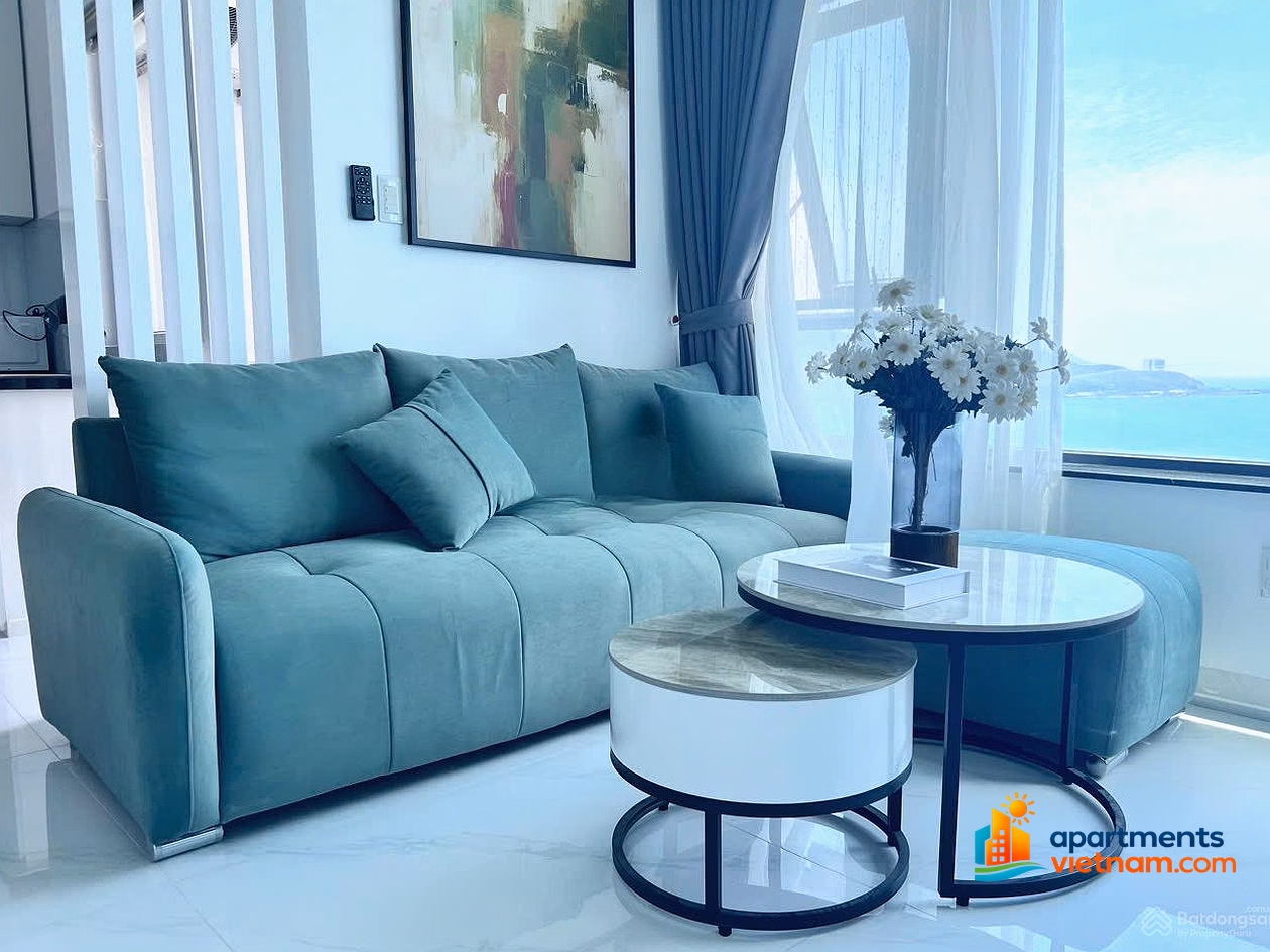 Muong Thanh Vien Trieu apartment for rent 2 bedrooms - 2 bathrooms. Sea corner view. Area 66m2, brand new furniture