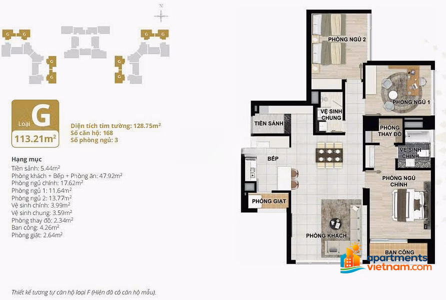 3 BEDROOM APARTMENT FOR SALE AT 901 STARLAKE TAY HO TAY - PRICE FROM ONLY 18 BILLION