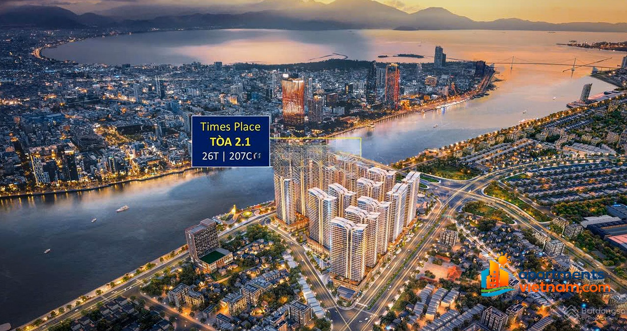 River view apartment, 1 bedroom, building C1. Balcony facing southwest with Han River view, price 4 billion, Capital Square Da Nang