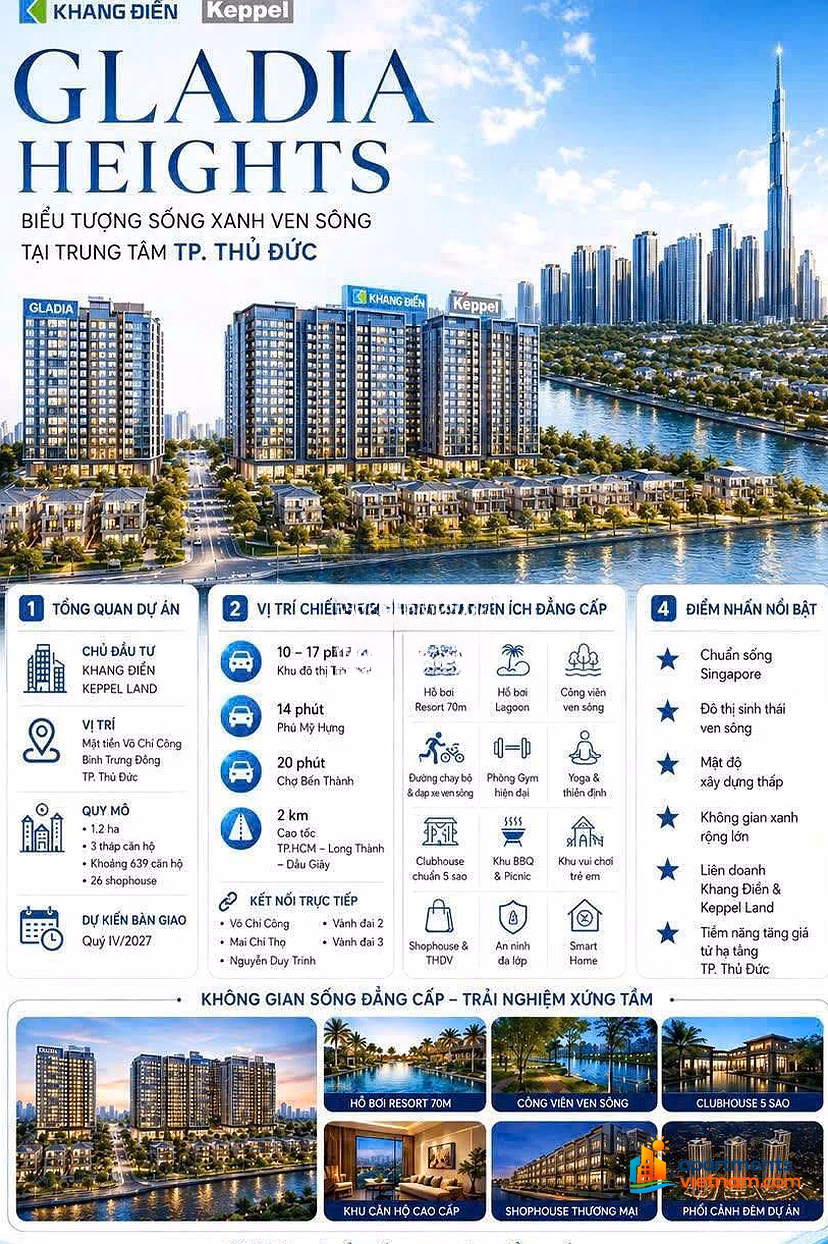 Gladia Heights apartment for sale, Vo Chi Cong, 6.5 billion, 72 m2, great price for only