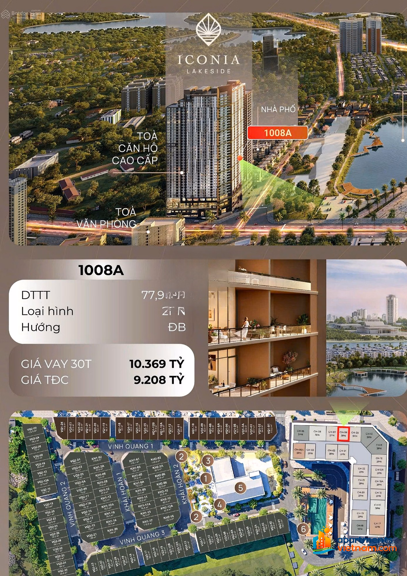 Urgent sale of 77.9 m² apartment, 9,208 billion VND in Trung Van ward