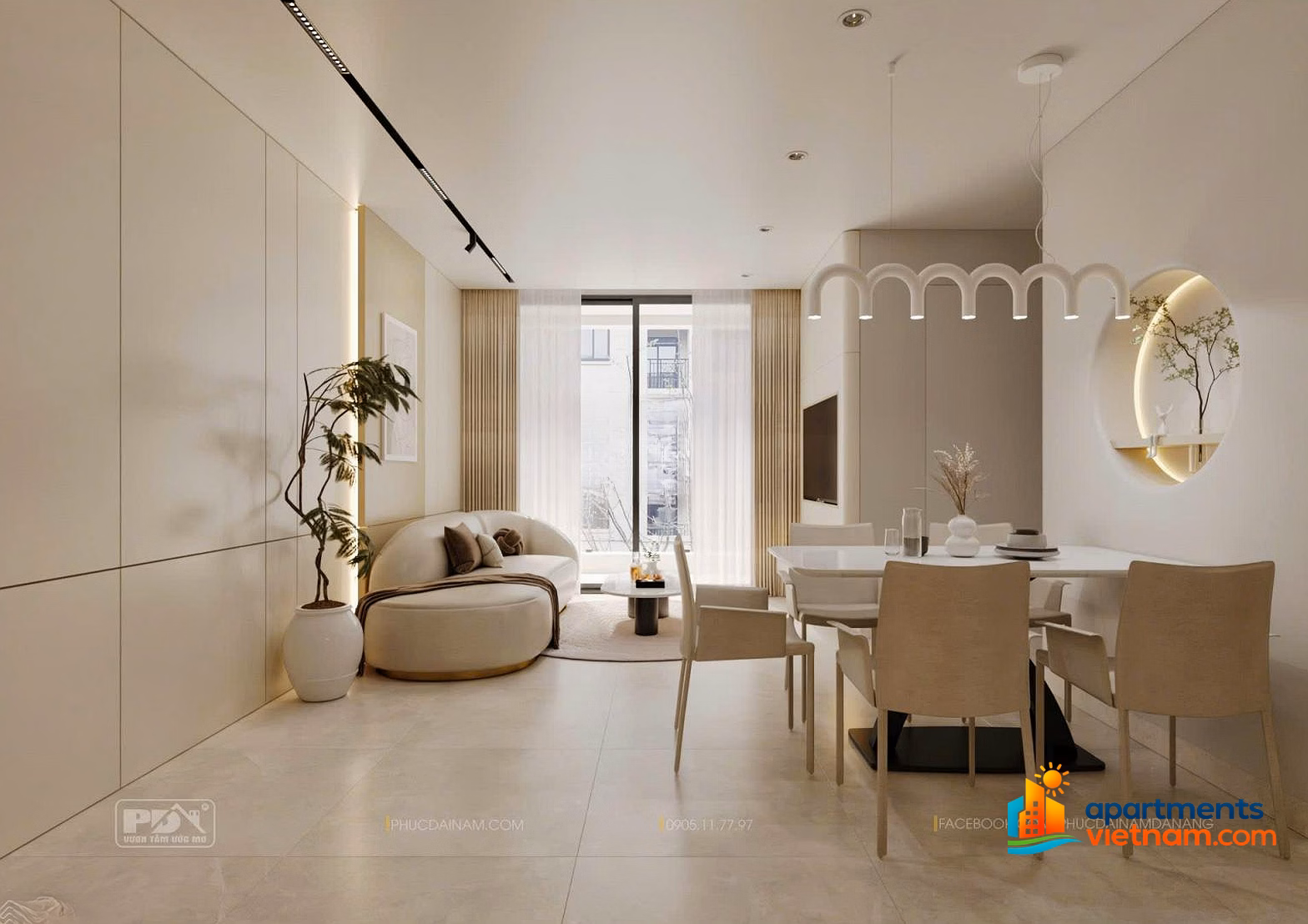 Apartment facing the Han River, 100% new, high-class furniture