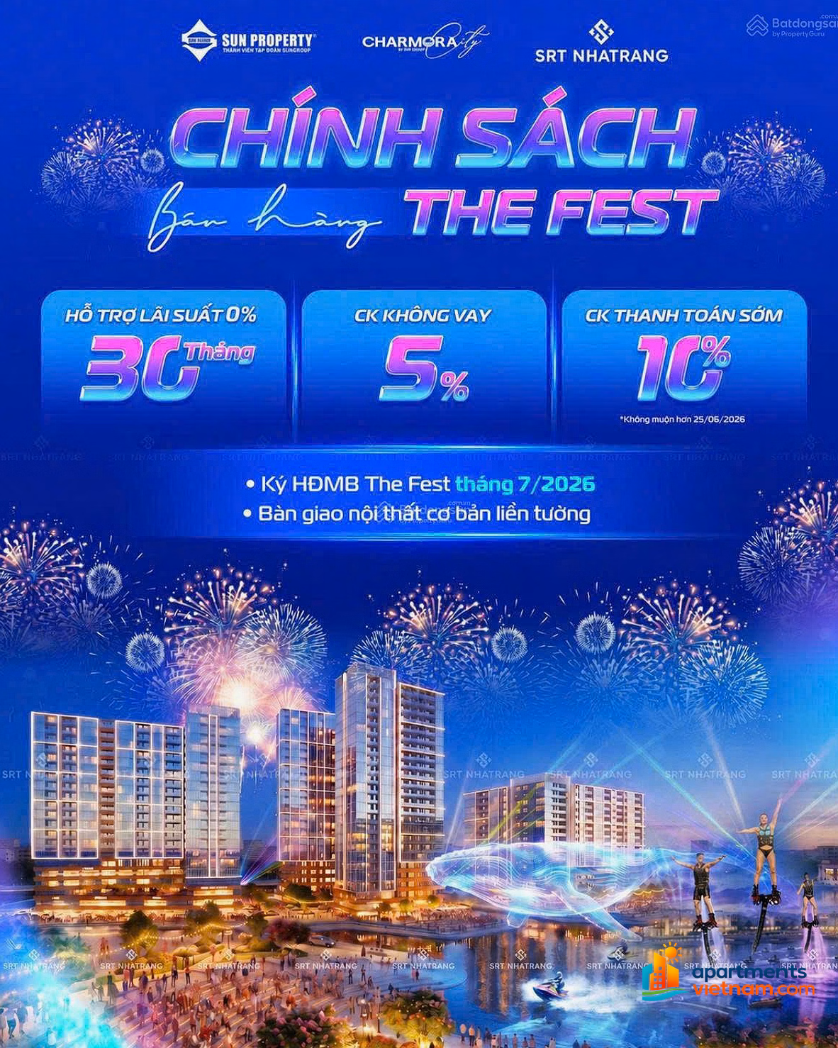 Here there is only 100% correct information from Sungroup corporation about Charmora City project, The Fest 2 building