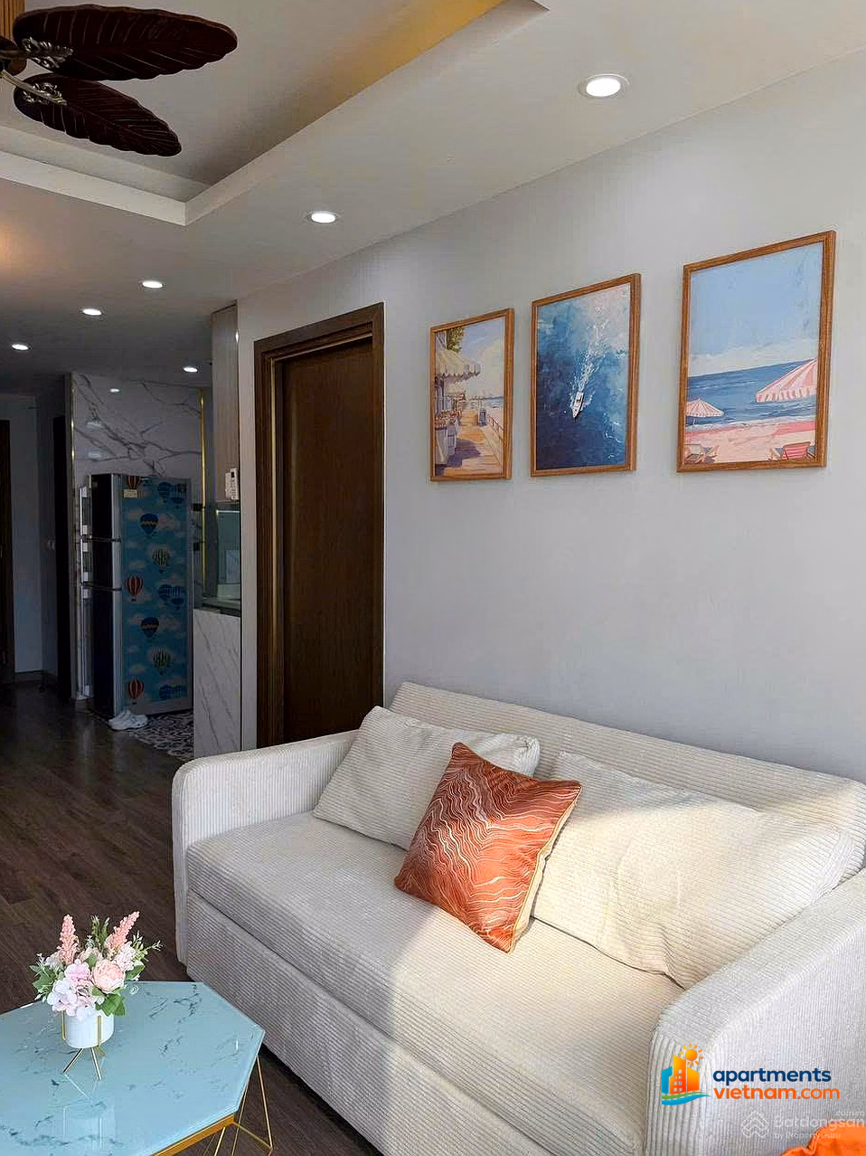 HUD Building Nha Trang 2 bedroom apartment for rent, middle floor, brand new furniture