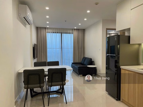 I rent a 2 bedroom 1 bathroom apartment with beautiful furniture for 10 million, come in at Vinhomes Smart City, contact 0334 122 ***