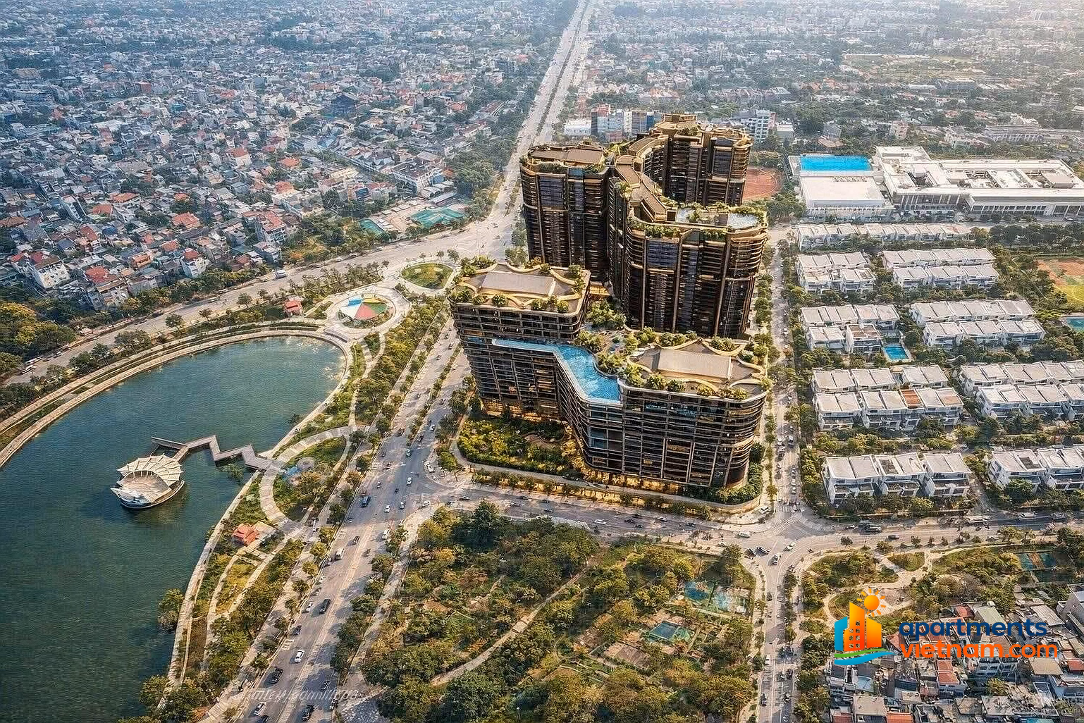 Duplex apartment for sale 300m2 Price from 99 million/m2, with private elevator at The Magnolia Khai Son Long Bien