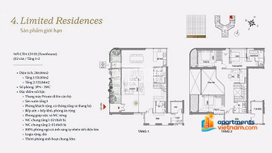 Duplex apartment for sale 300m2 Price from 99 million/m2, with private elevator at The Magnolia Khai Son Long Bien
