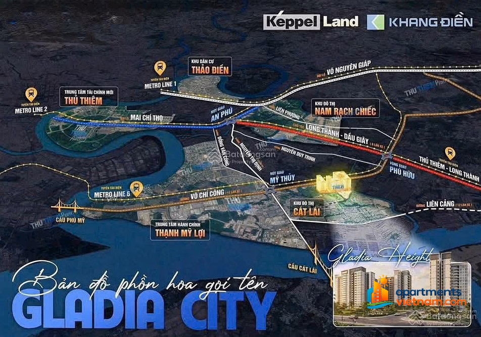 Gladia Heights | Only 10% of equity until receiving the Keppel & Khang Dien masterpiece house in the East of the city. HCM